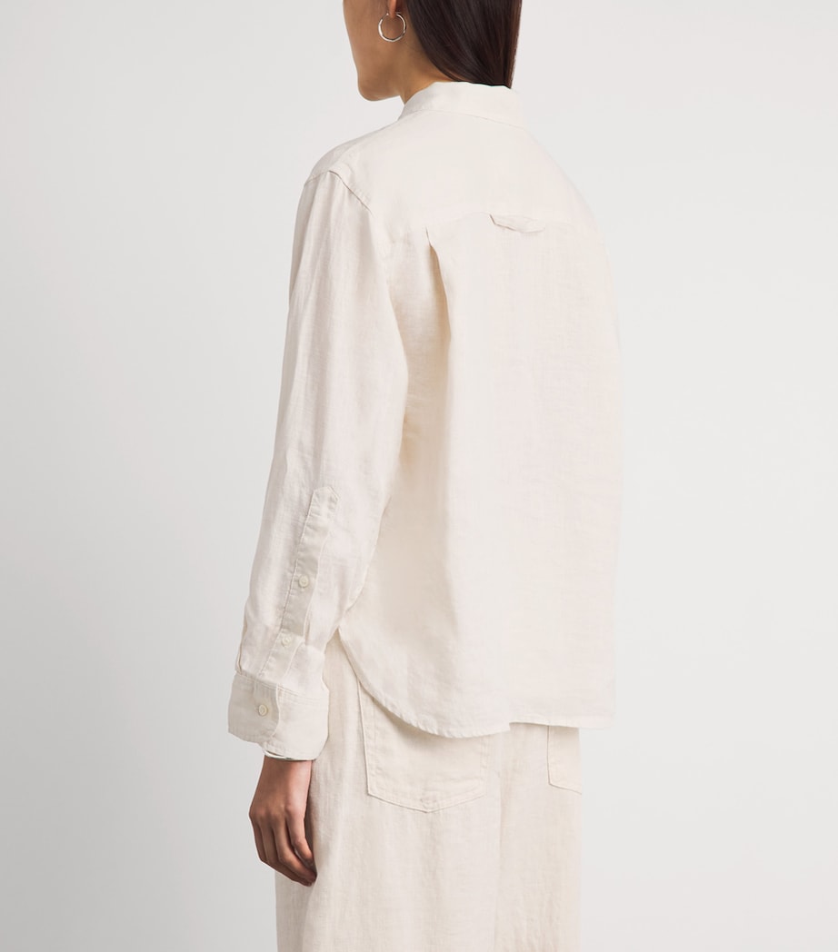Citizens of Humanity Womens Linen Shrunken Kayla Shirt Pale Stone Image 5