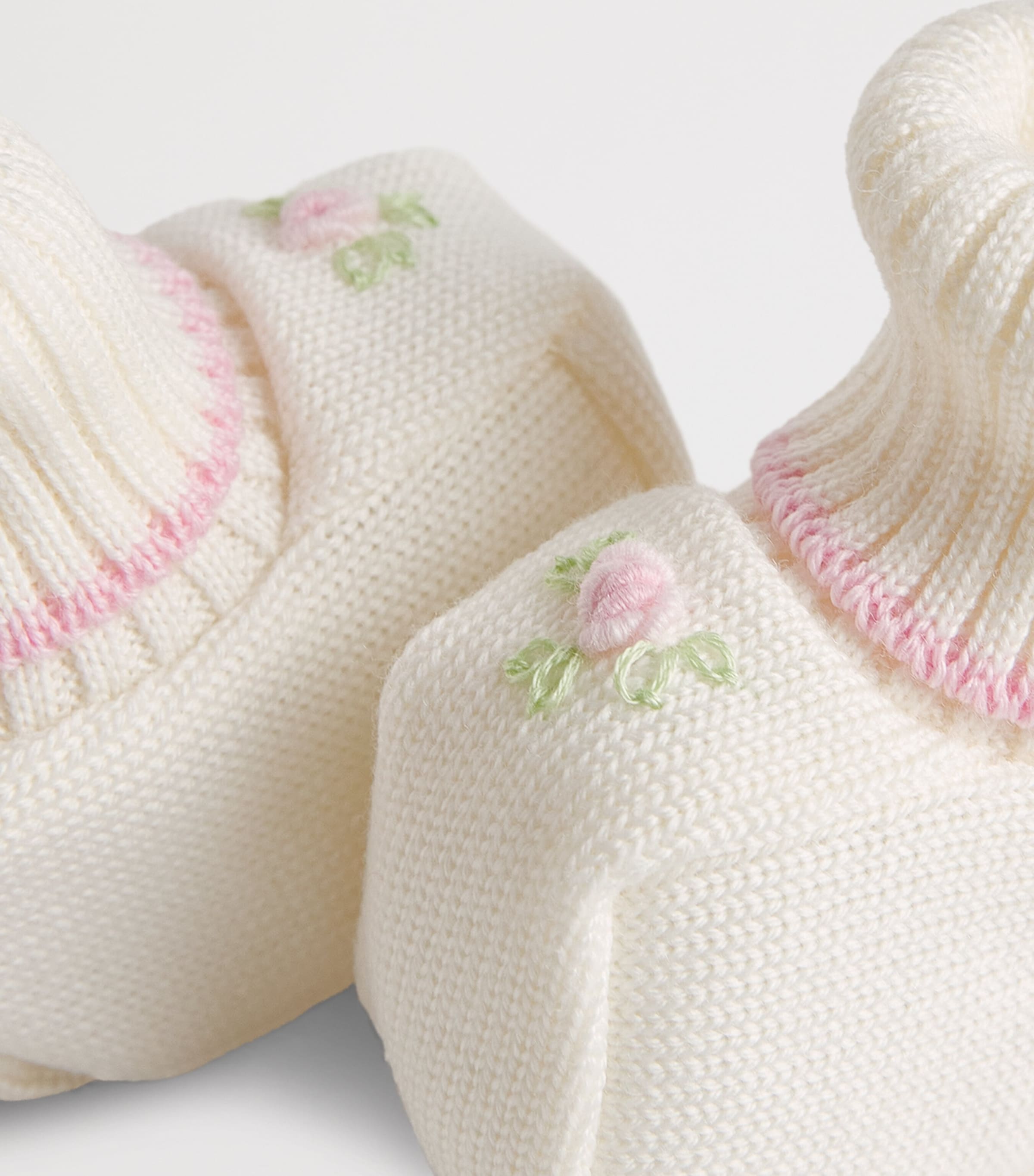 Bimbalo Wool Embroidered Booties Off White Image 3