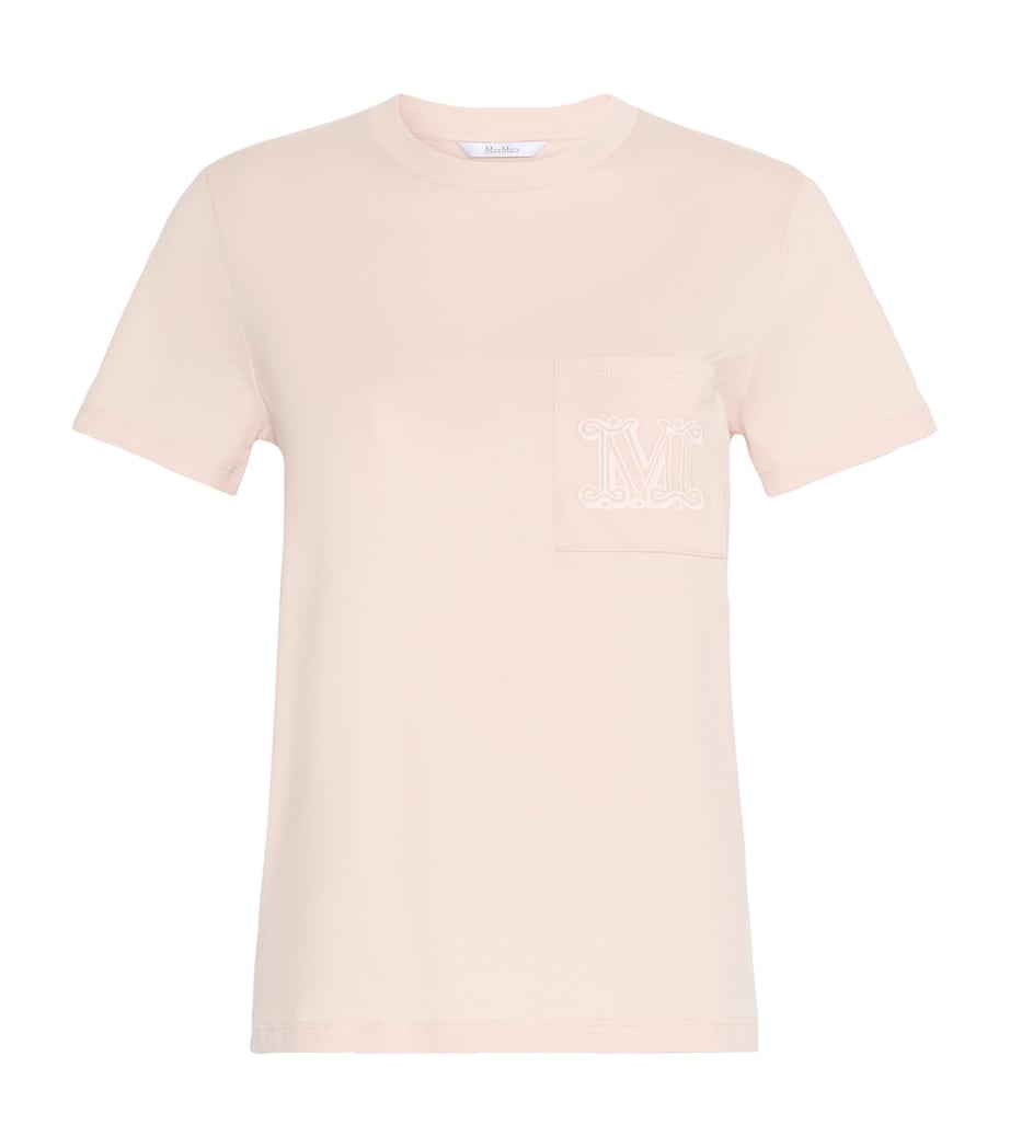 Max Mara Womens Cotton Logo T-Shirt Pink Image 1