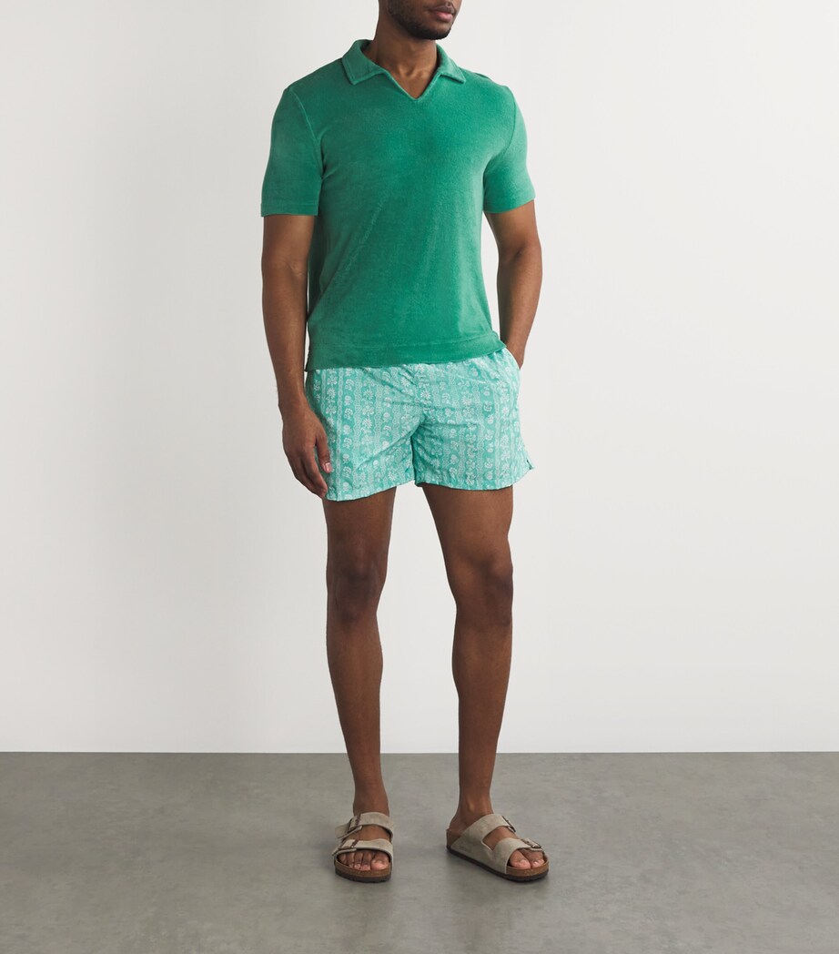 Fedeli Mens Printed Madeira Swim Shorts Green Image 2