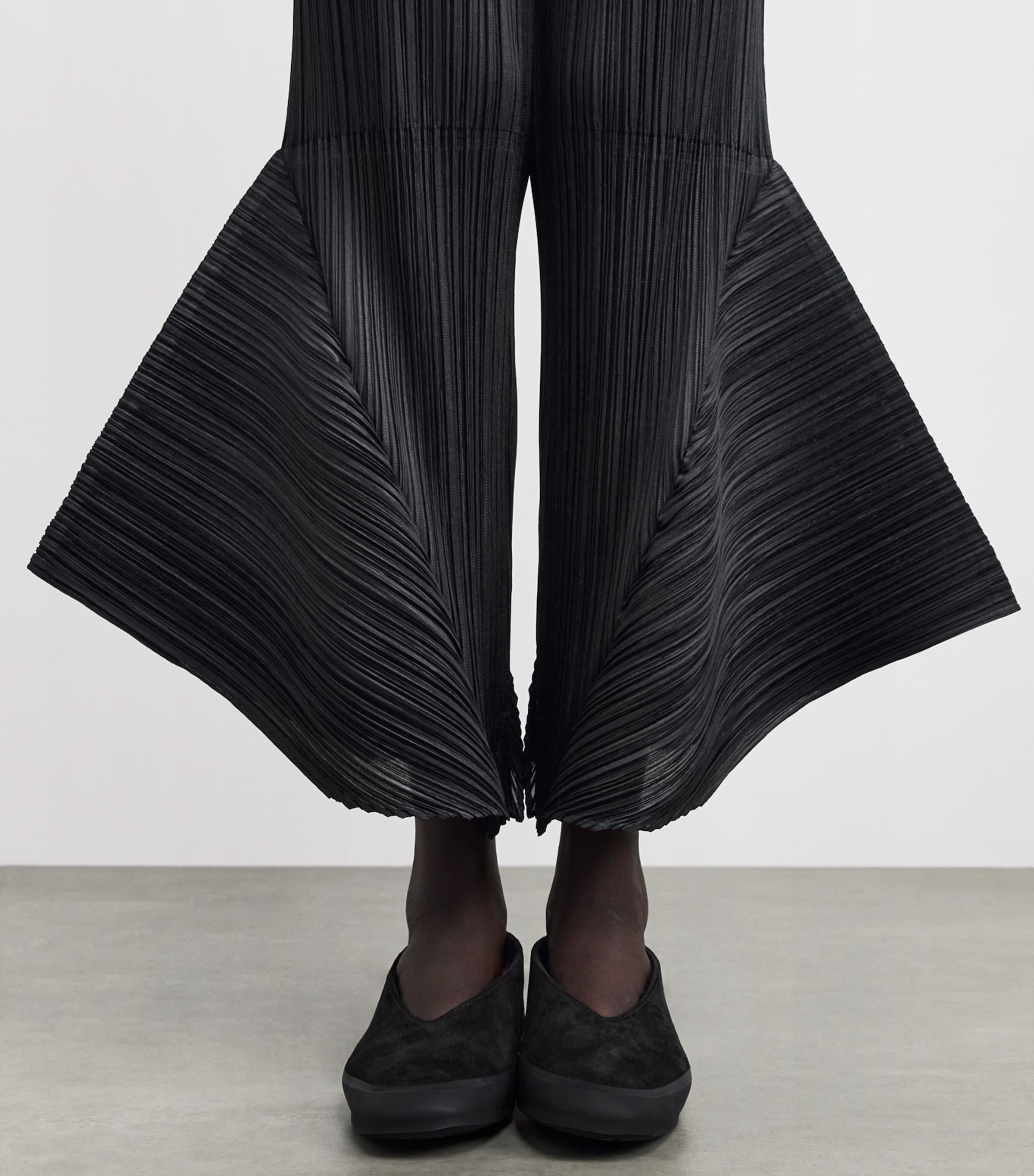 Pleats Please Issey Miyake Womens Skyline Wide-Leg Trousers Black Image 3