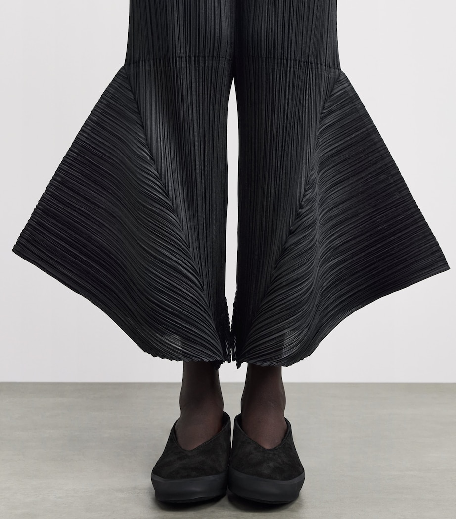 Pleats Please Issey Miyake Womens Skyline Wide-Leg Trousers Black Image 3