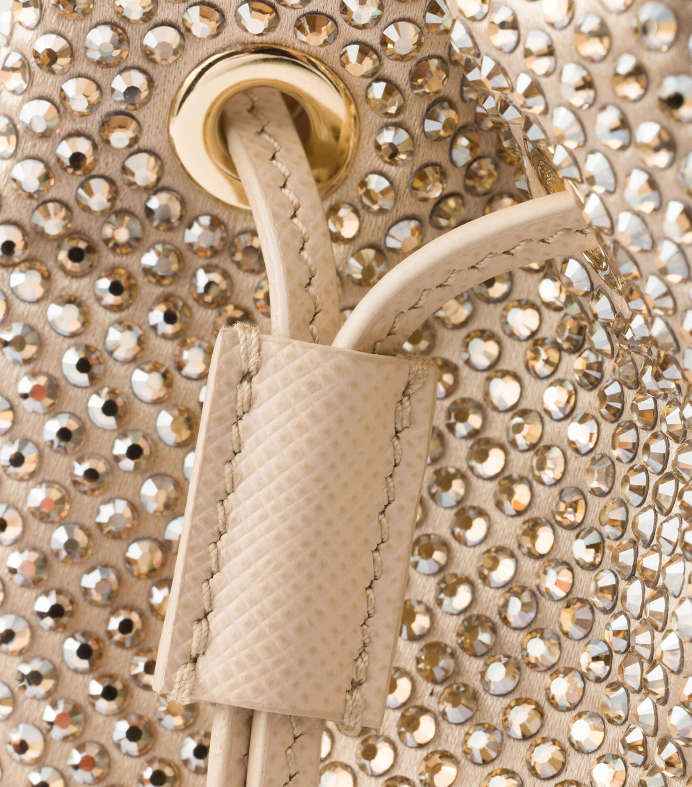 Prada Mini Satin Crystal-Studded Pouch Image 5