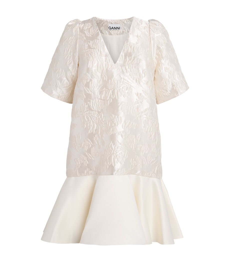 Satin Jacquard Mini Dress 135 EGRET Image 1