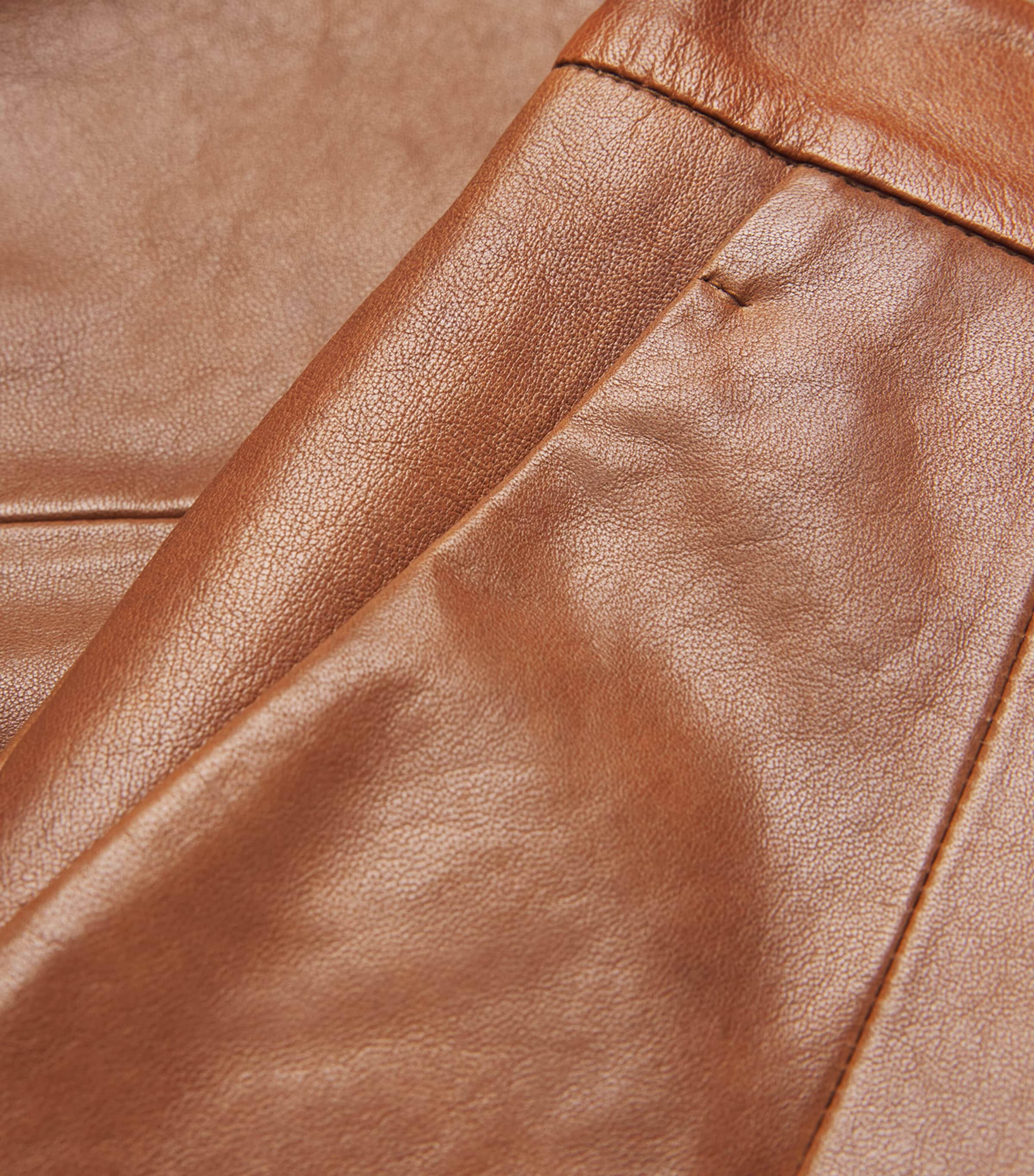 Lambskin Midi Skirt TOBACCO Image 5