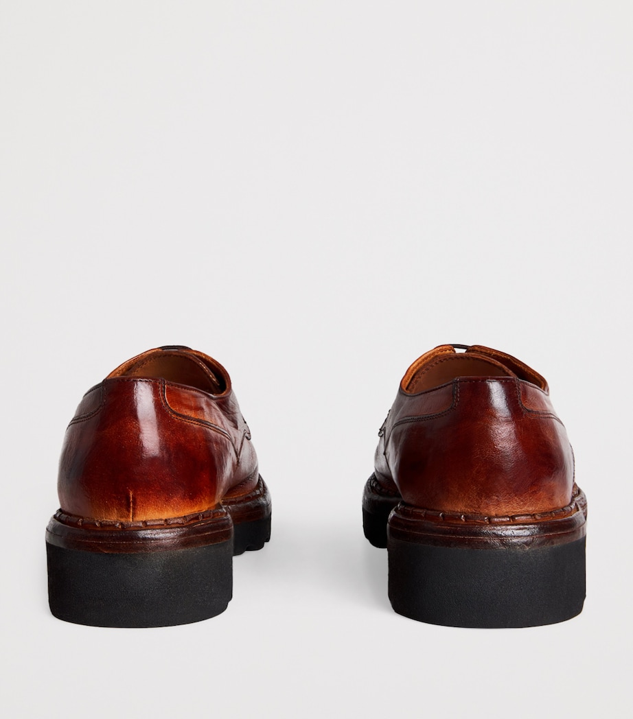 Buffalo Leather Derby Shoes CAMMELLO Image 4