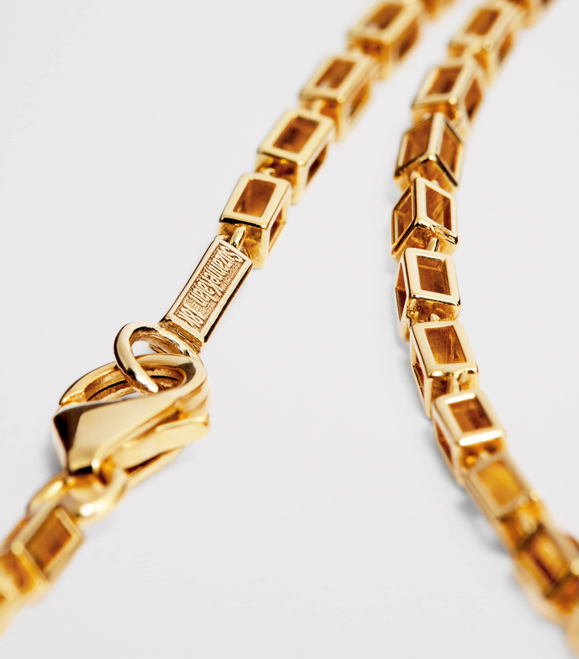 Yellow Gold Block-Chain Necklace 18K YG Image 4