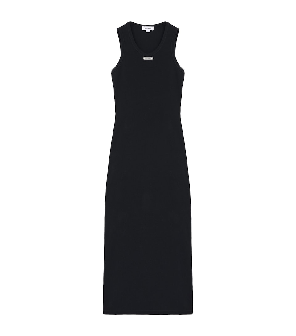 Cotton Logo-Plaque Midi Dress