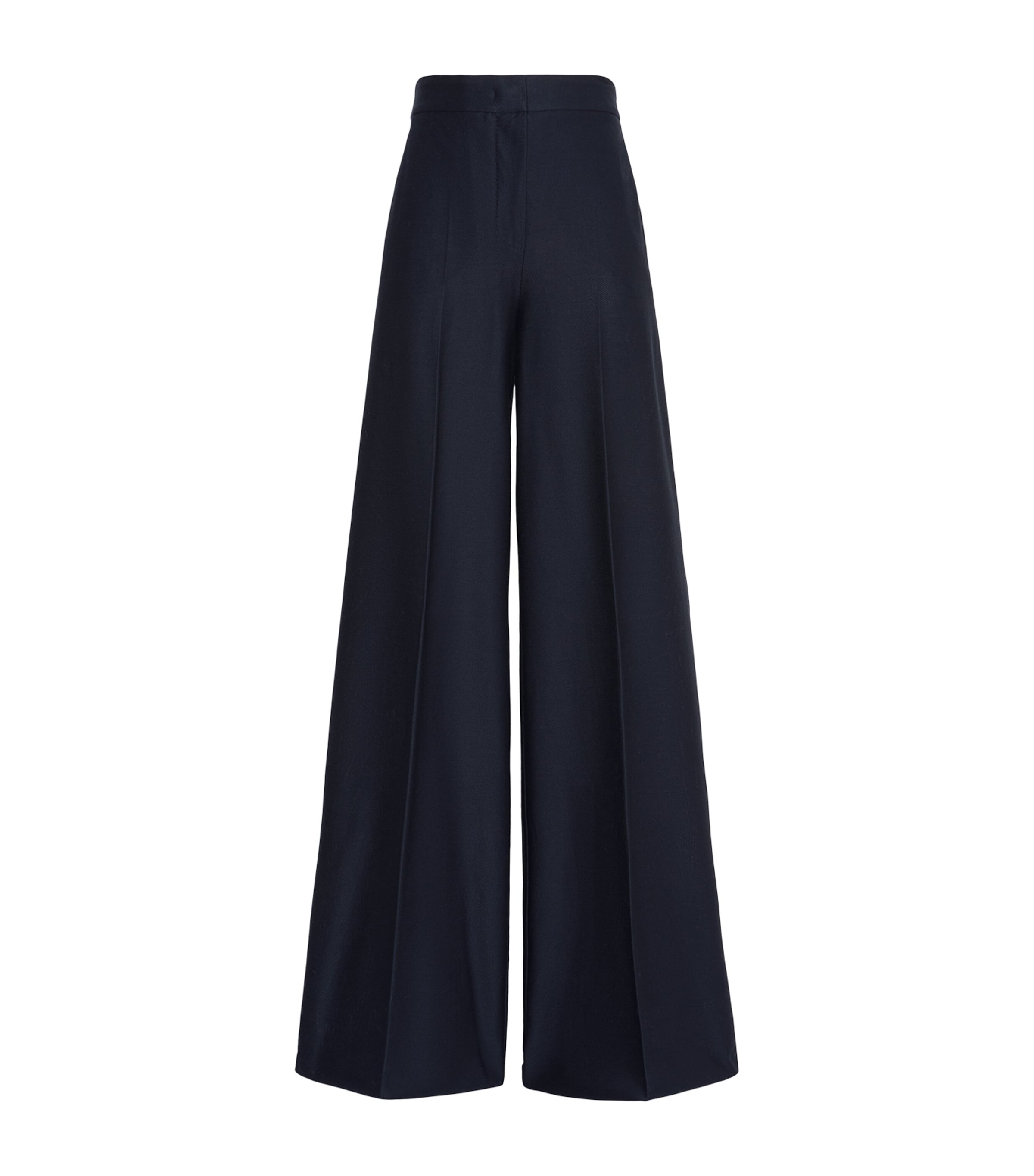 Max Mara Womens Cotton Wide-Leg Trousers Ultramarine Image 1