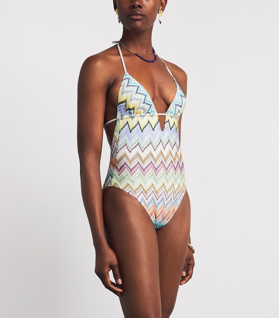 Missoni Womens Zigzag Plunge Swimsuit Smsor Multicolor Image 2