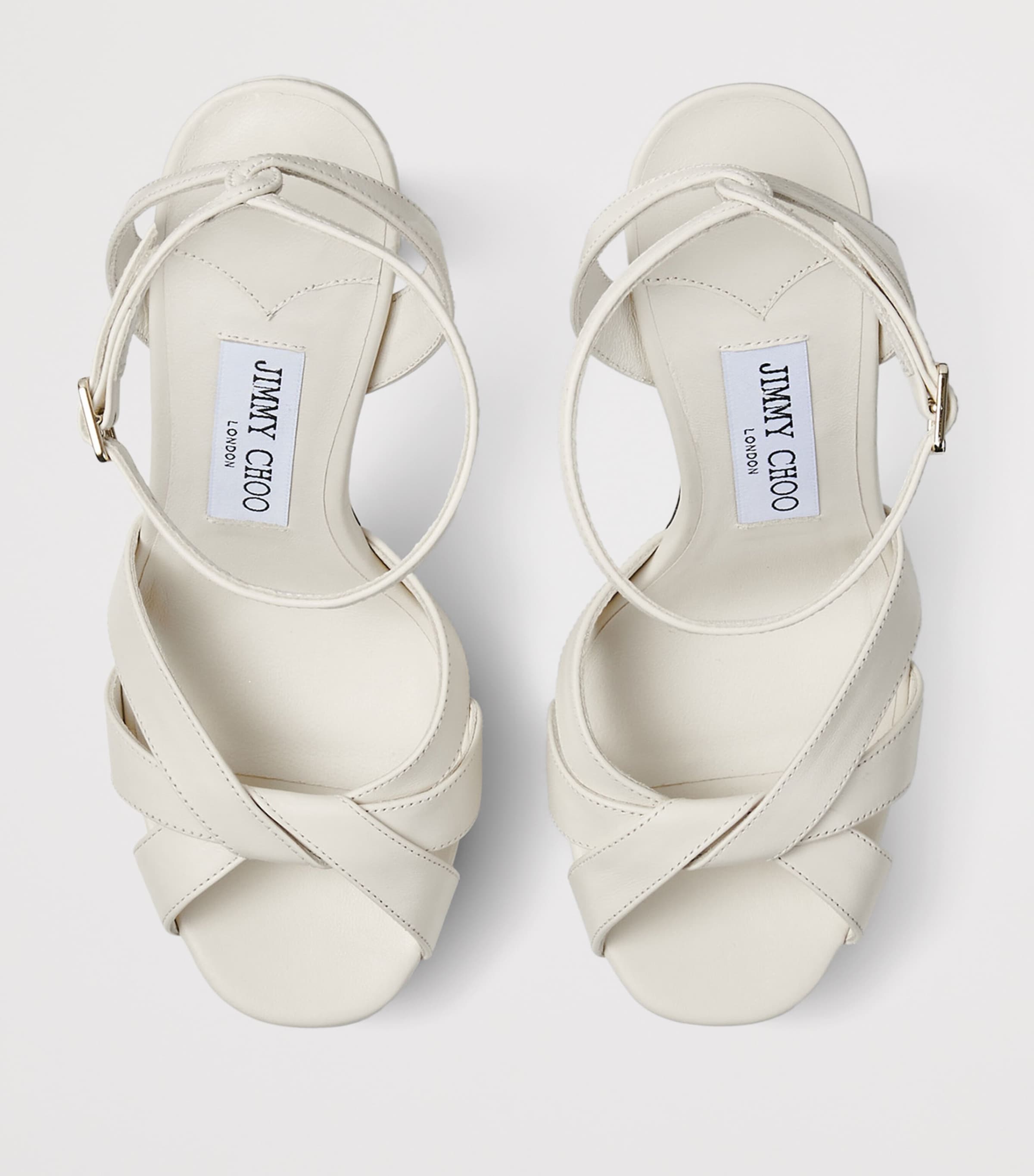 Jimmy Choo Kove 120 Nappa Leather Platform Sandals Latte Image 4