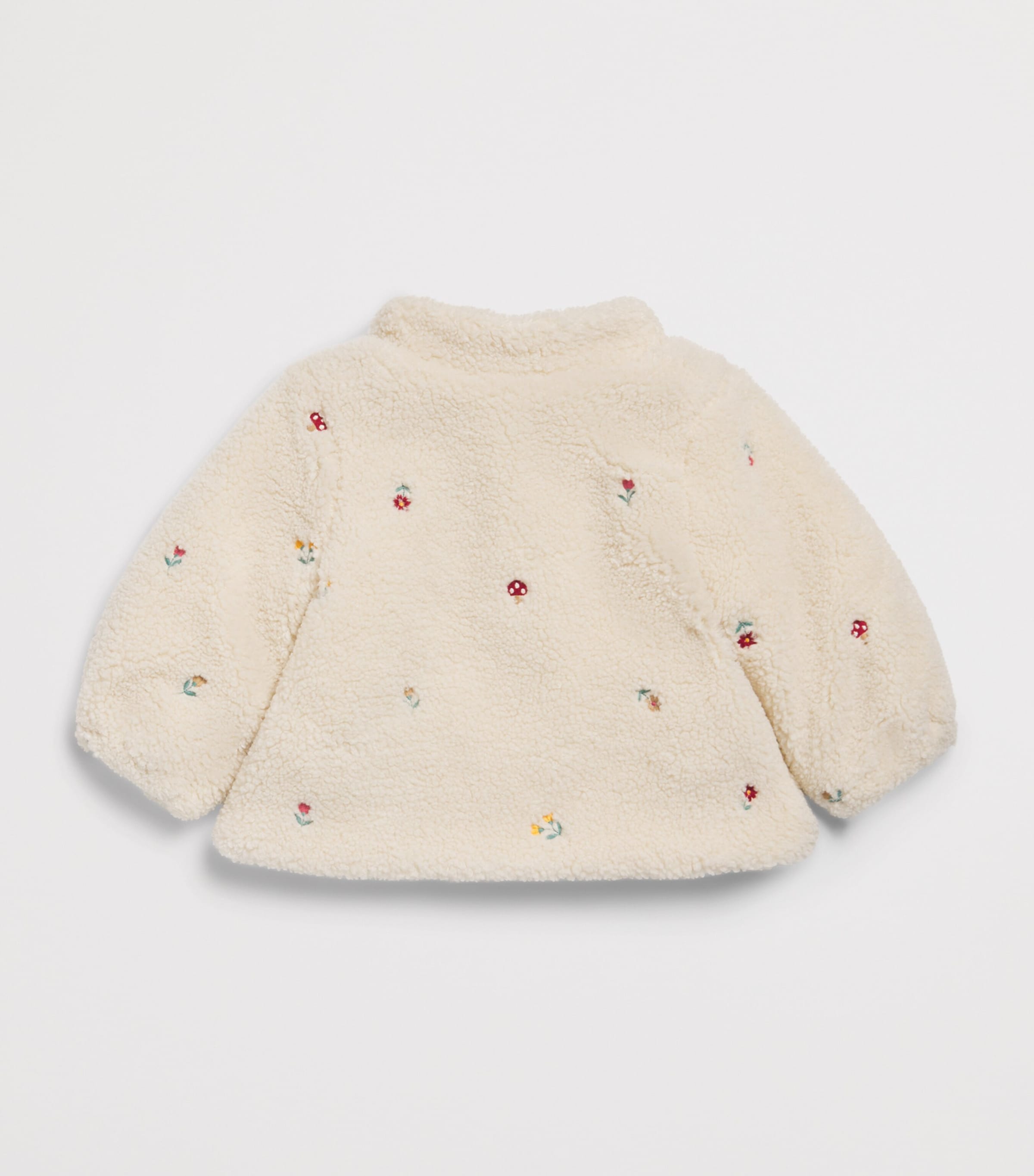 Purebaby Fleece Embroidered Jacket (0-12 Months) Wftbr Wht Frst Brdr Image 2