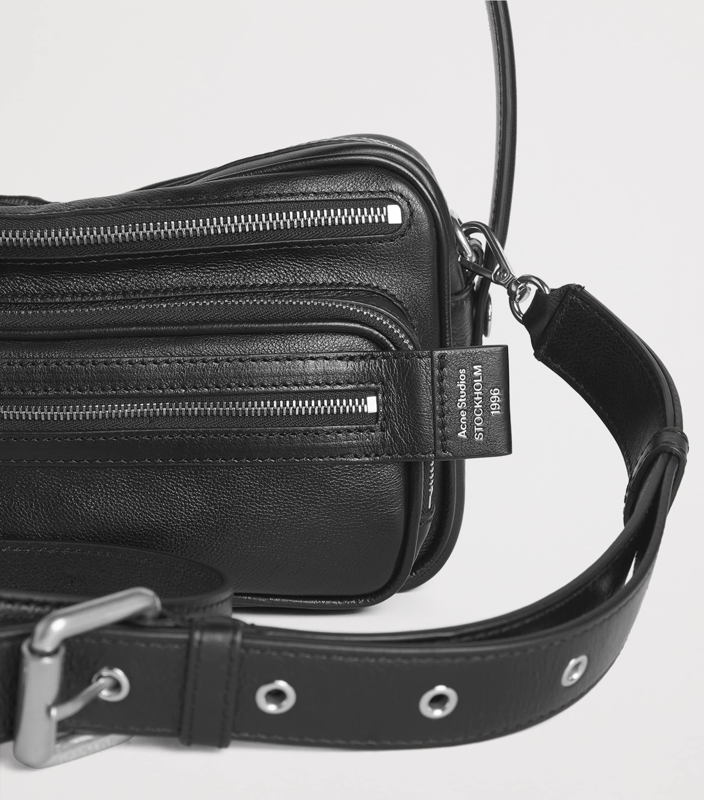 Acne Studios Leather Camero Party Shoulder Bag Black Image 5