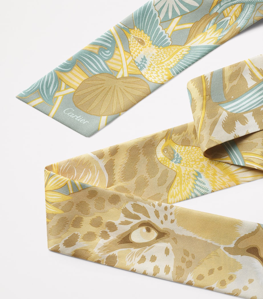 Silk Panthère In The Jungle Twilly GREEN AND YELLOW Image 2