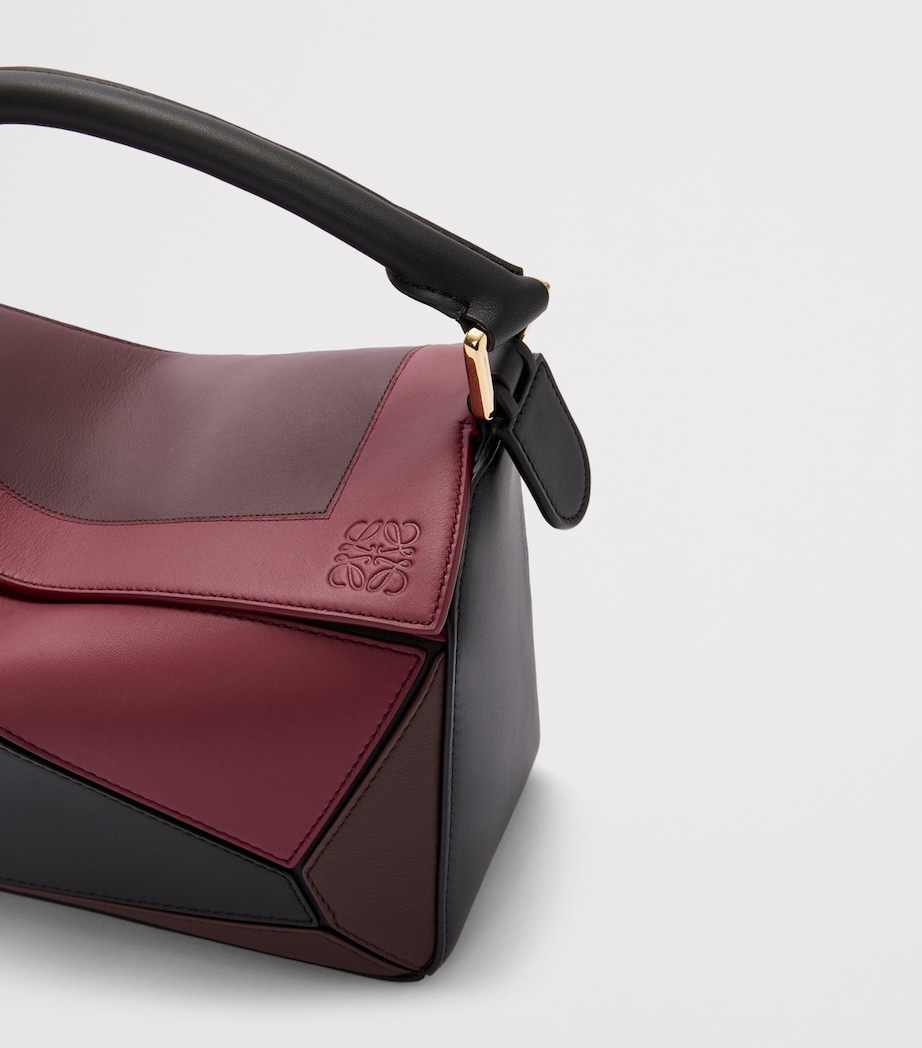 x Albers Leather Puzzle Top-Handle Bag BLACK/BURGUNDY Image 7