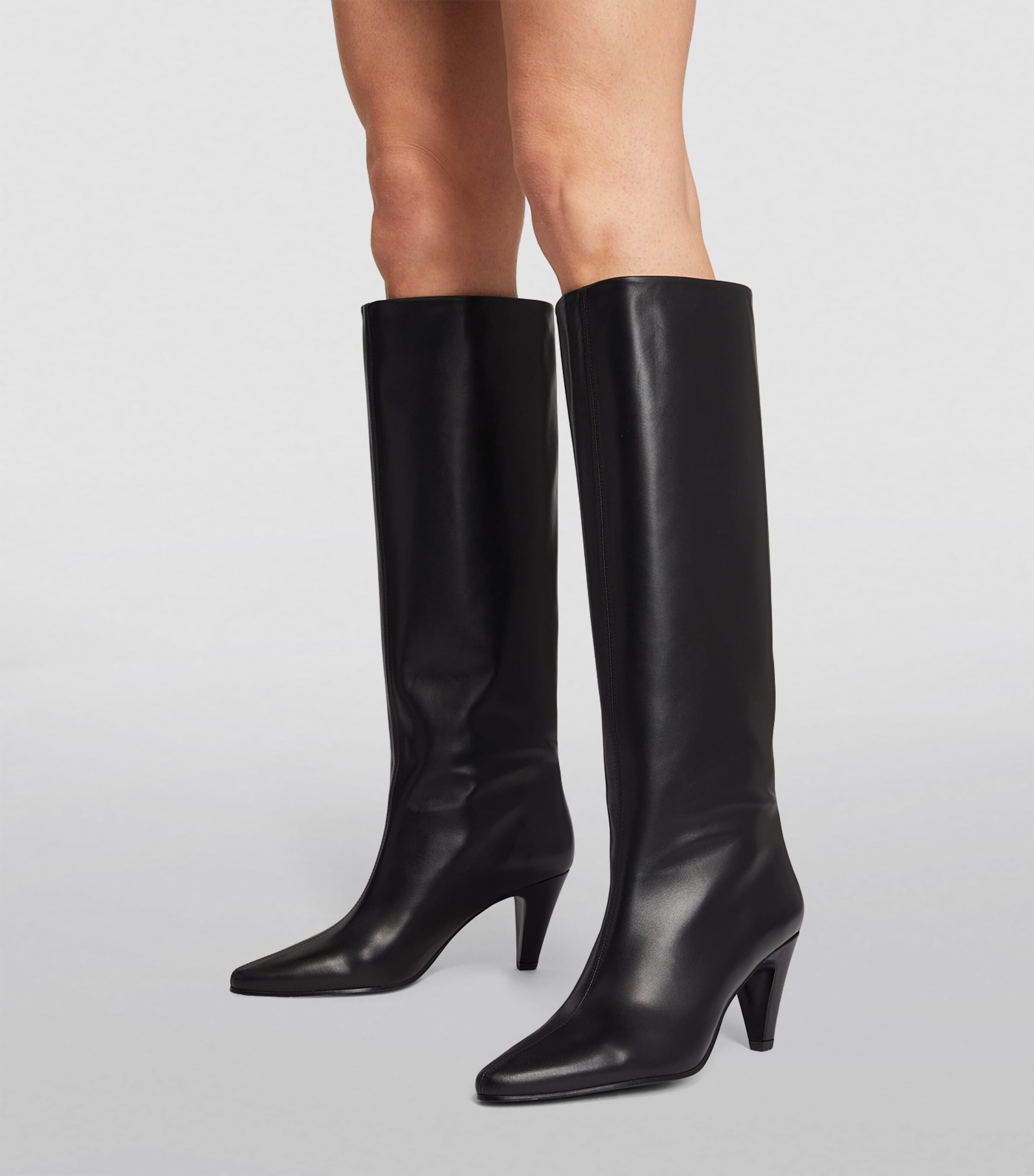 Leather Heeled Boots 75 BLACK Image 5