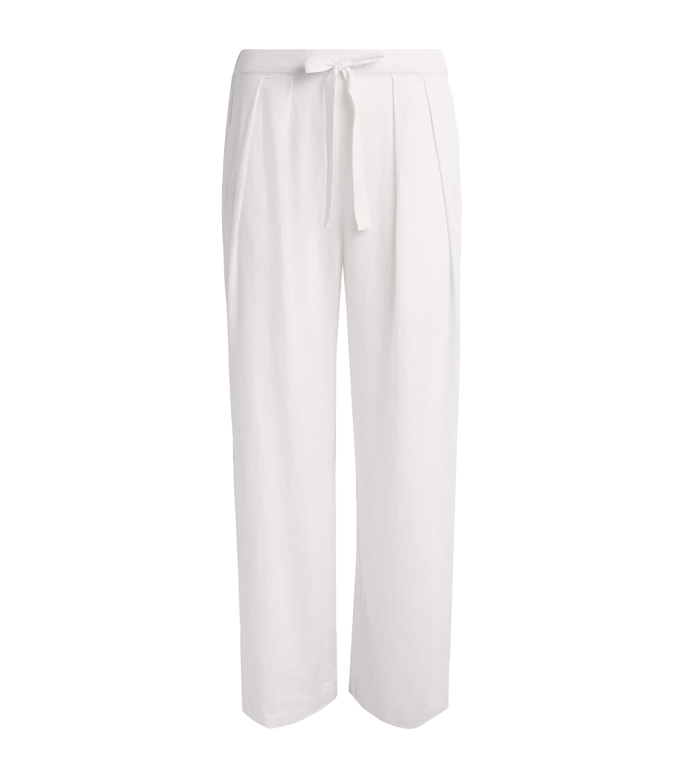 Eberjey Linen-blend Relaxed Pyjama Trousers In White