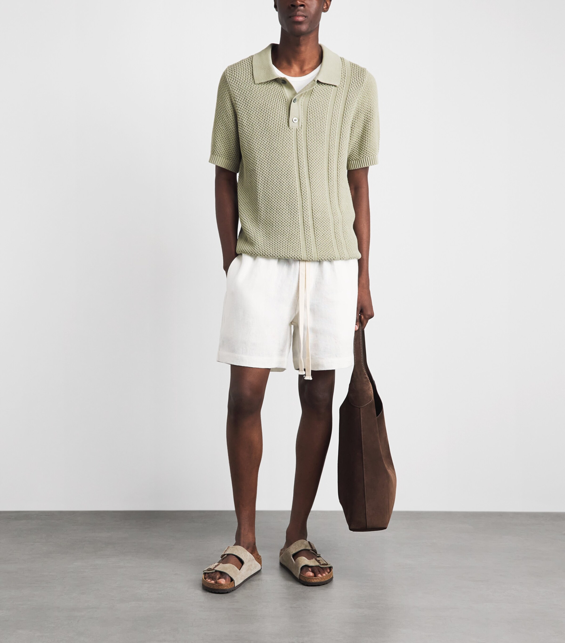 CHÉ Mens Cotton Santino Polo Shirt Sage Image 2