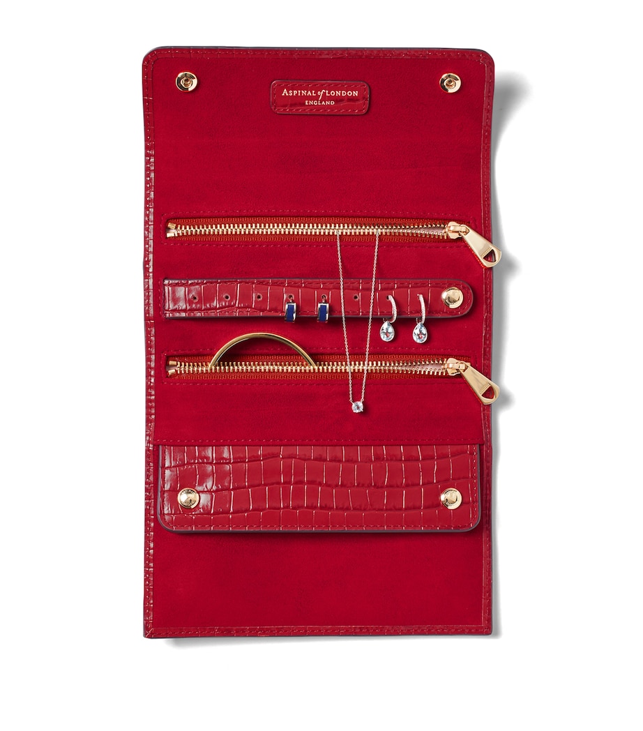 Aspinal Of London Leather Jewellery Roll Red Image 4