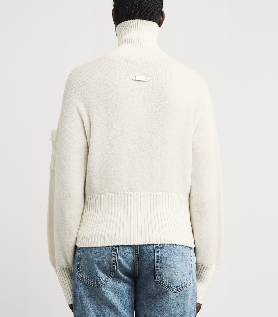 Alpaca-Blend Zip-Up Cardigan COTTONGRASS Image 4