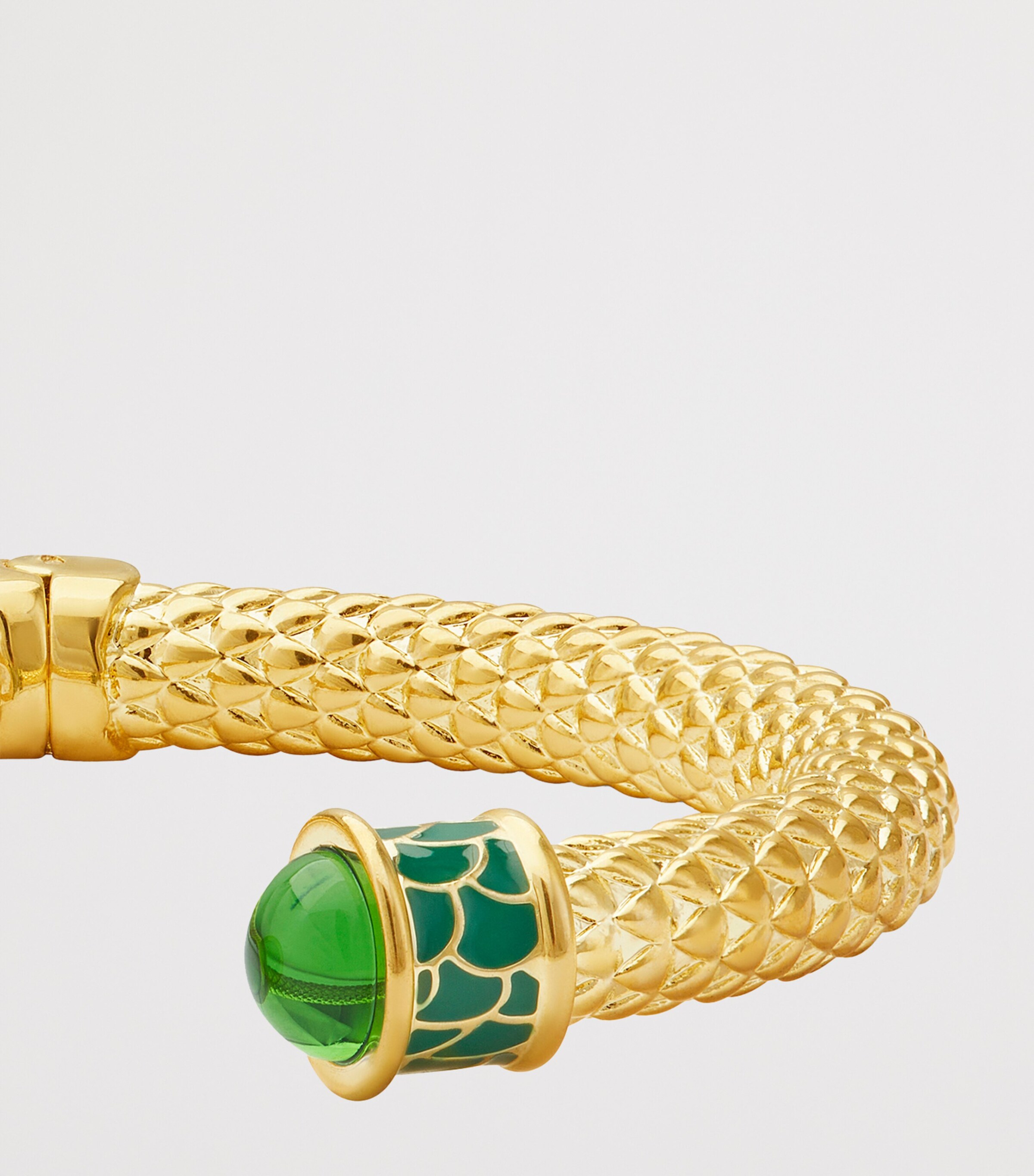 Halcyon Days Gold-Plated Minoan Torque Bracelet Green/gold Image 3