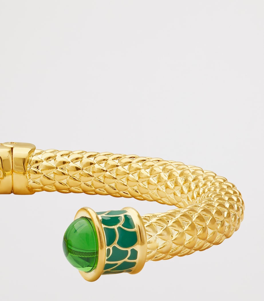 Halcyon Days Gold-Plated Minoan Torque Bracelet Green/gold Image 3