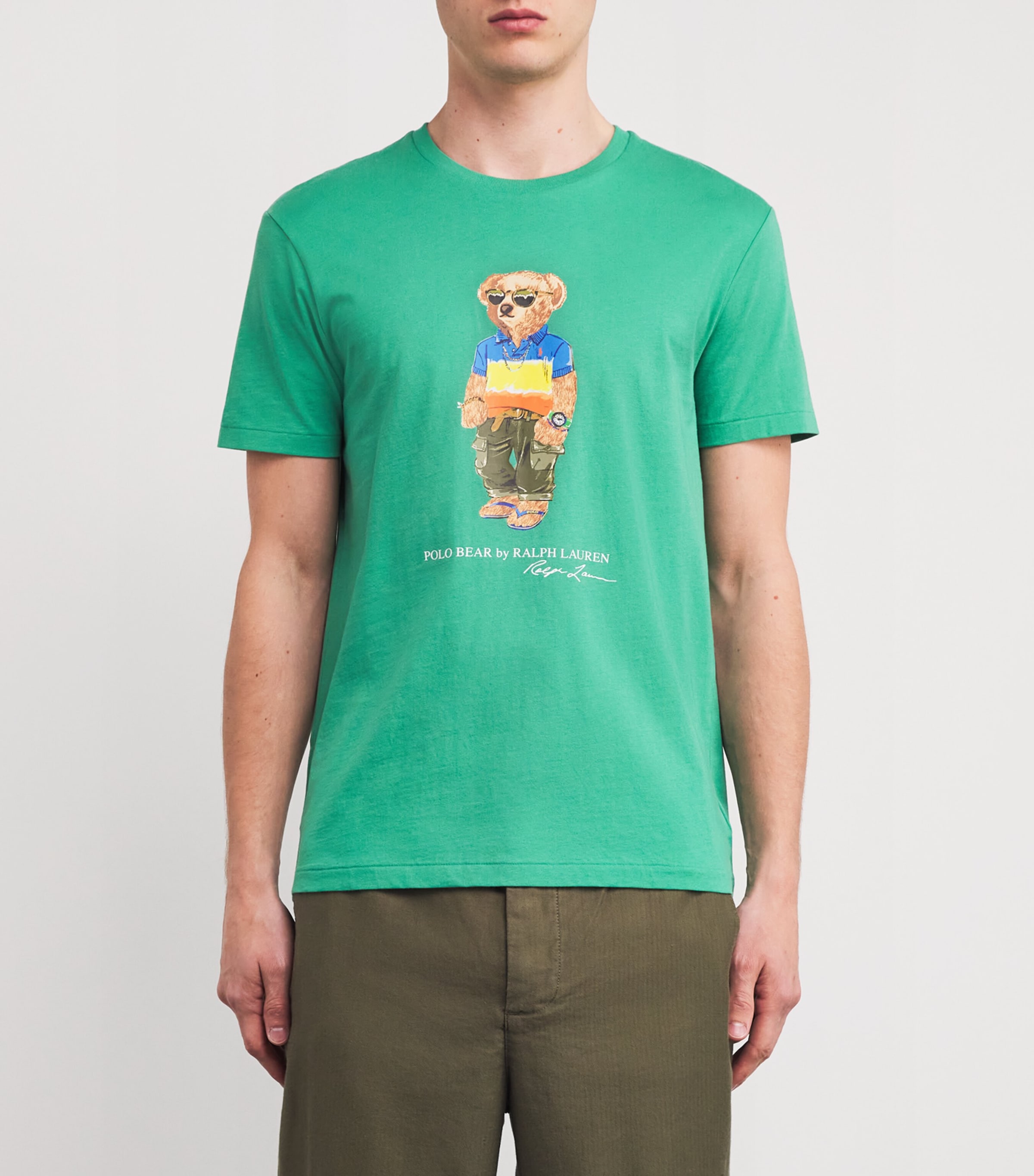 Polo Ralph Lauren Mens Cotton Polo Bear T-Shirt Green Image 3