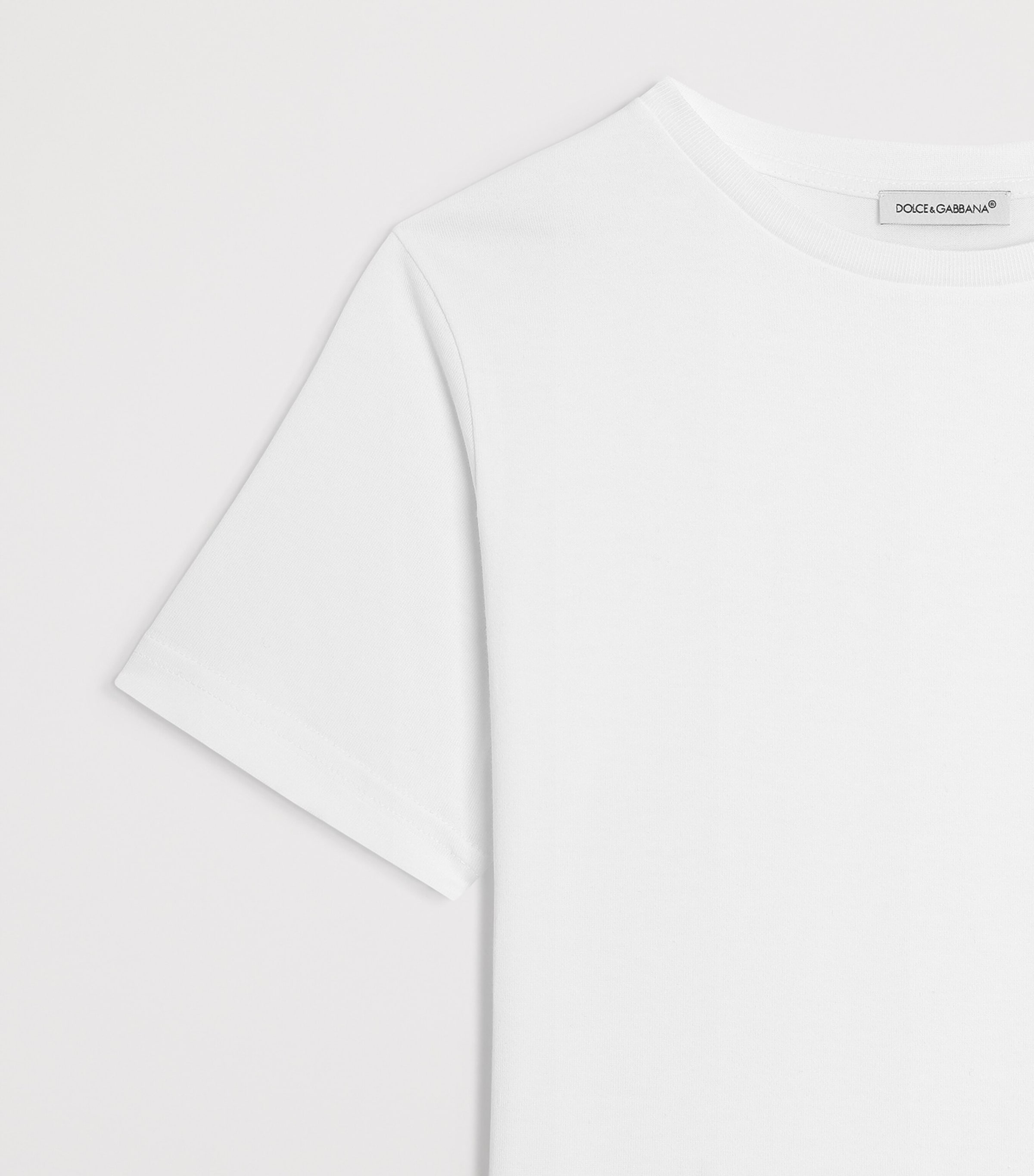 Dolce&Gabbana Kids Embroidered Logo T-Shirt (8-14 Years) Optical White Image 4