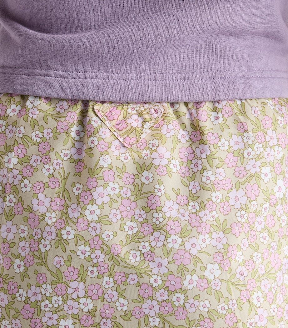 Prada Womens Re-Nylon Floral Midi Skirt Image 5