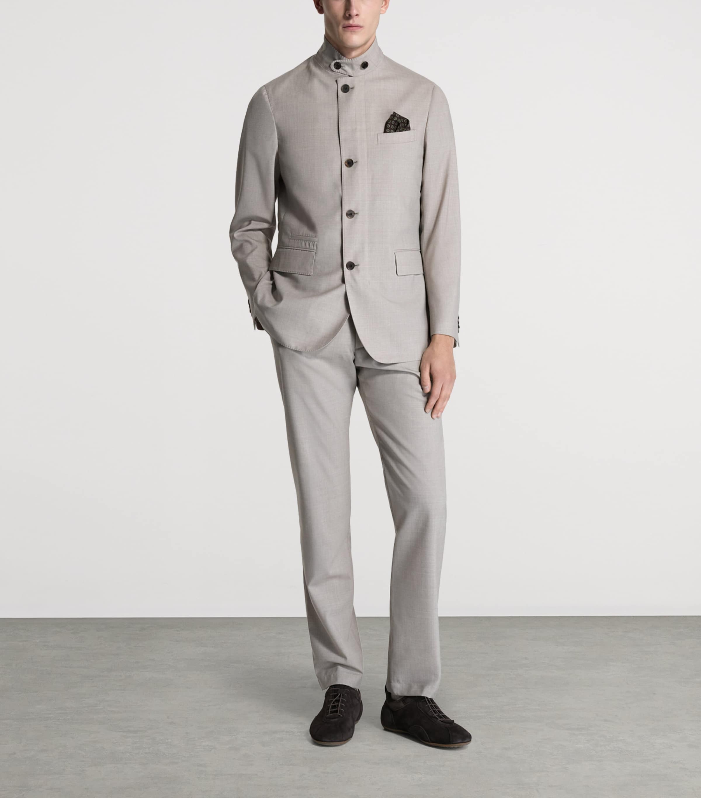 Dunhill Mens Wool Single-Breasted Jacket Image 2