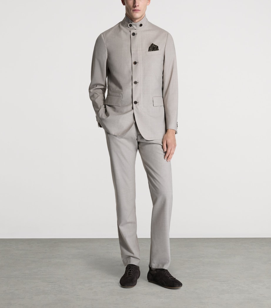 Dunhill Mens Wool Single-Breasted Jacket Image 2