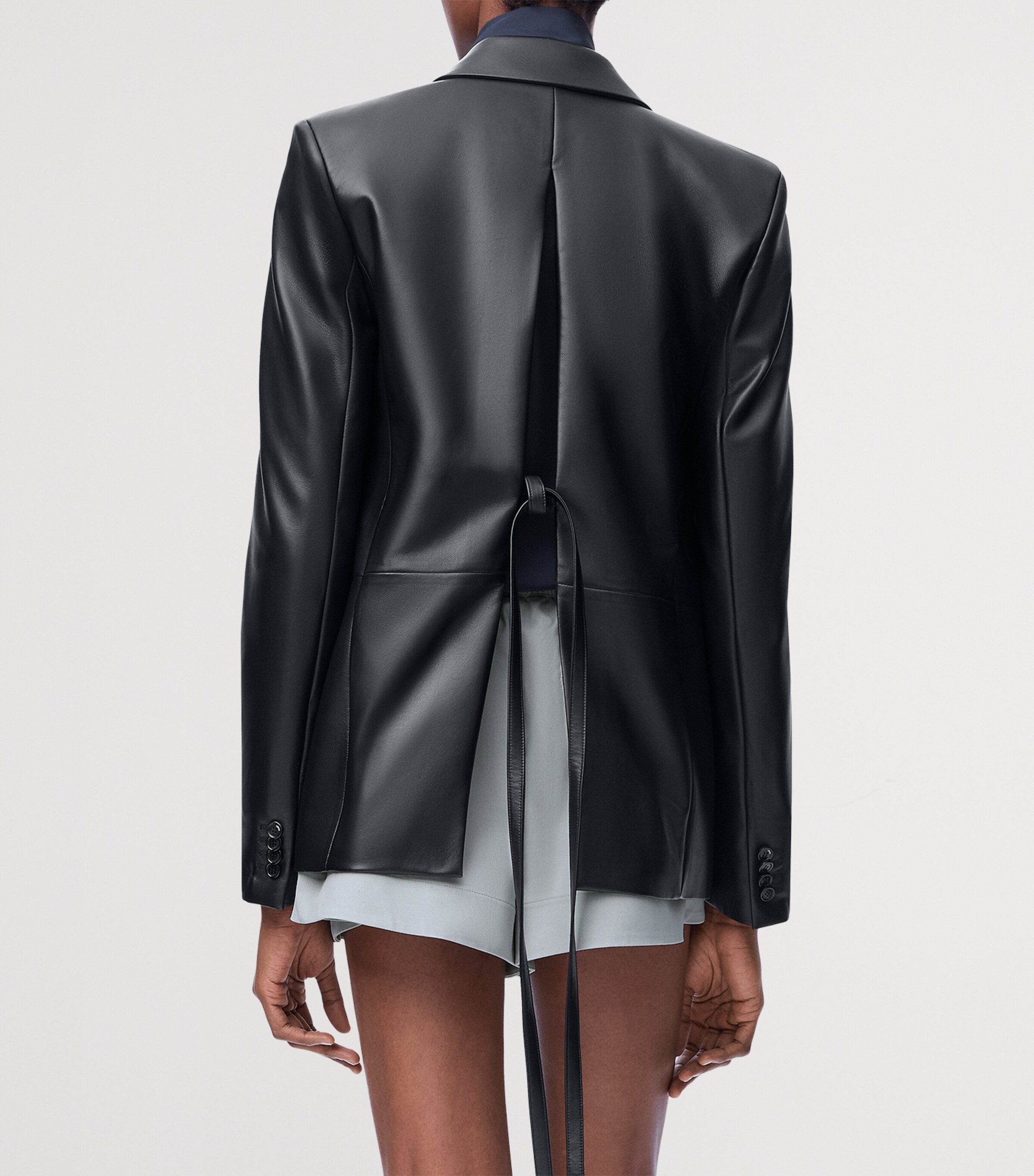 Lambskin Split-Back Blazer BLACK Image 5