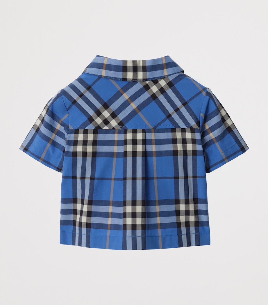 Burberry Kids Cotton Check Shirt and Shorts Set (6-36 Months) Hyacinth Blue Ip Chk Image 2
