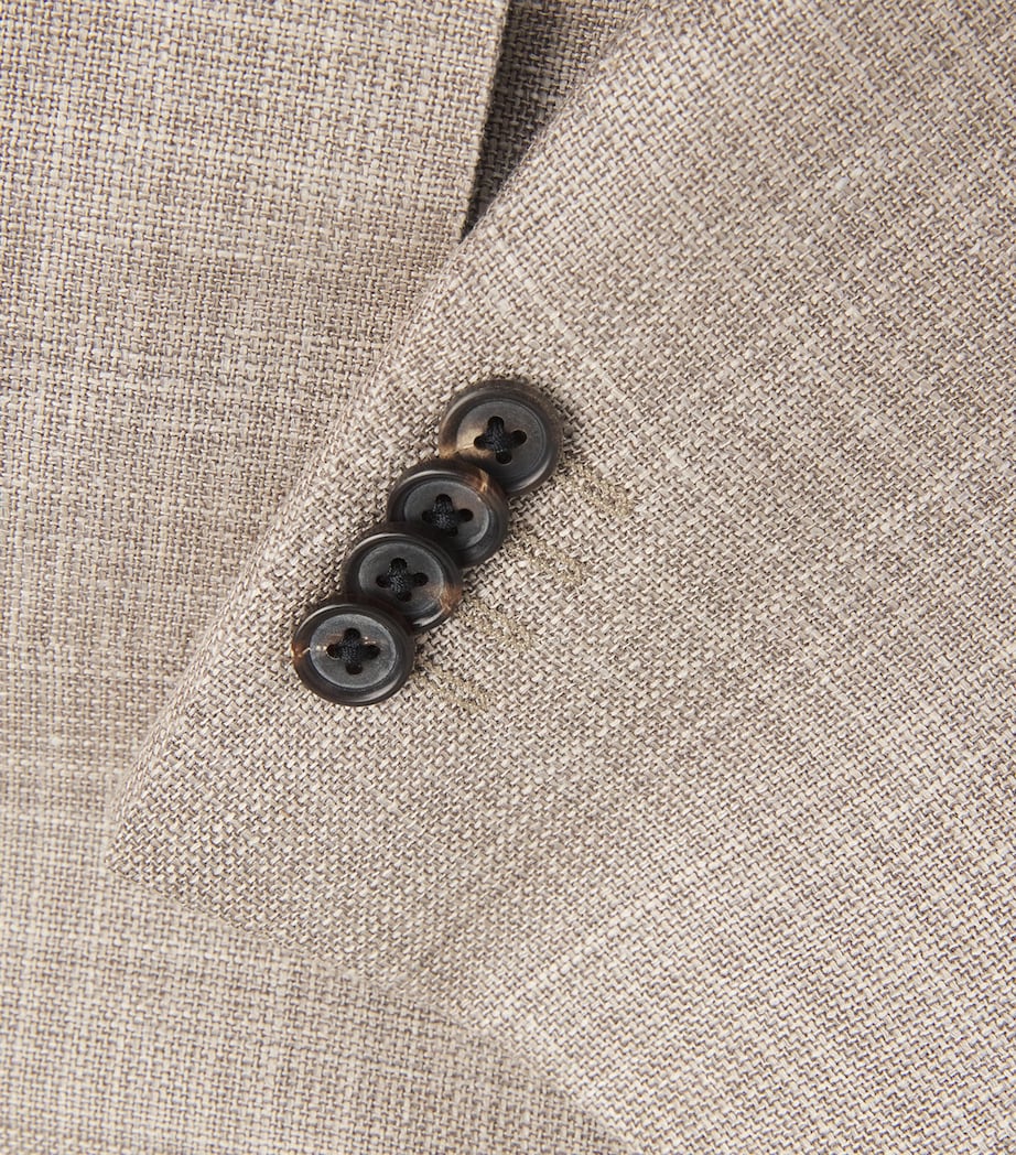 Wool-Linen-Silk Hopsack Blazer 036 NATURAL / BEIGE Image 5