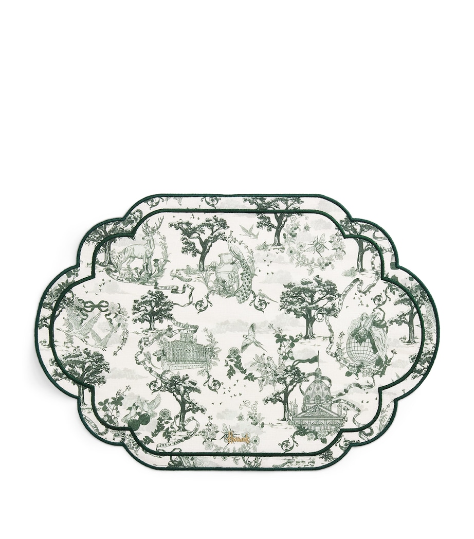 Cotton-Linen Toile Placemats (Set of 4) GREEN Image 1