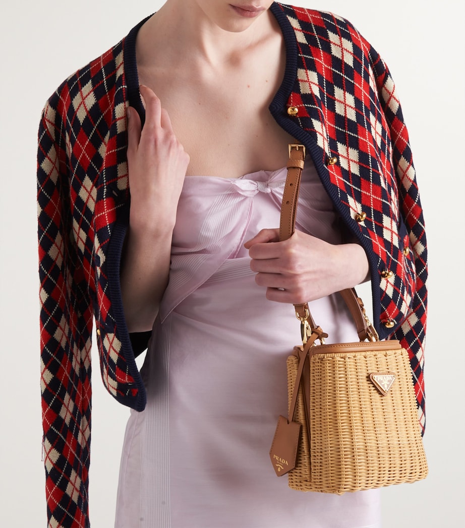 Mini Wicker Panier Top-Handle Bag F0018 Image 6