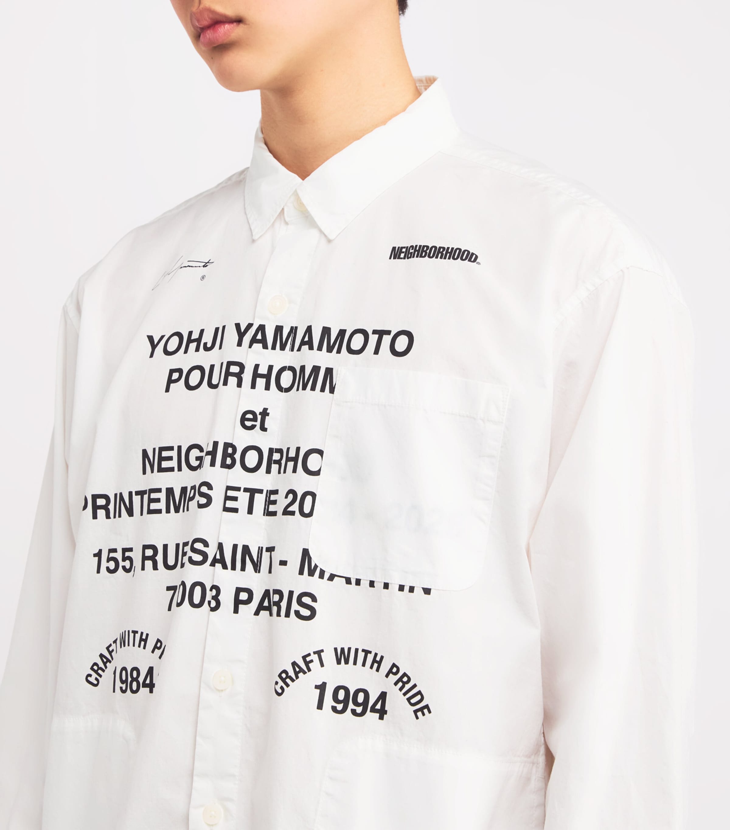 Yohji Yamamoto Mens x Neighborhood Printed Shirt White Image 6