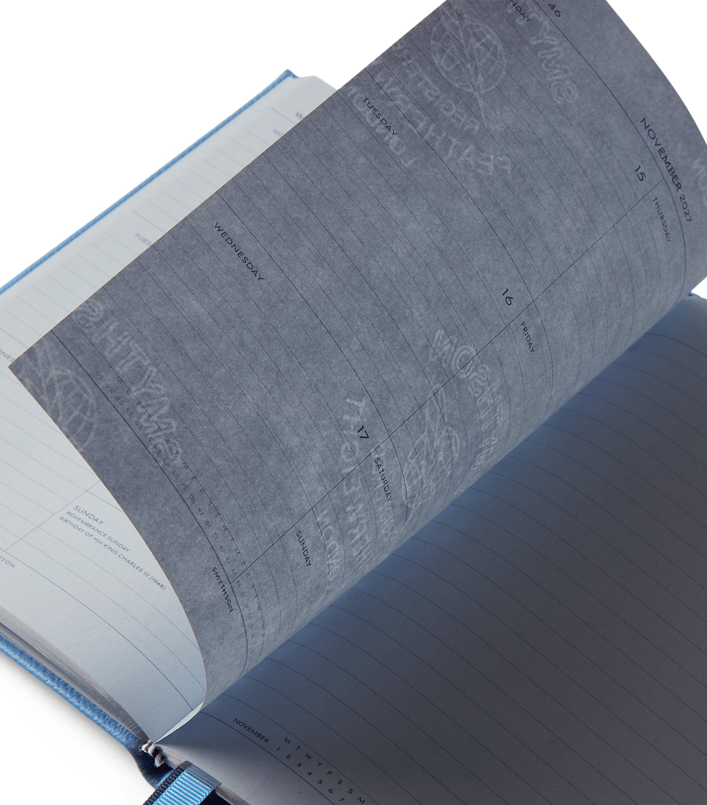 Smythson Leather Soho Weekly Diary 2027 Nile Blue Image 3