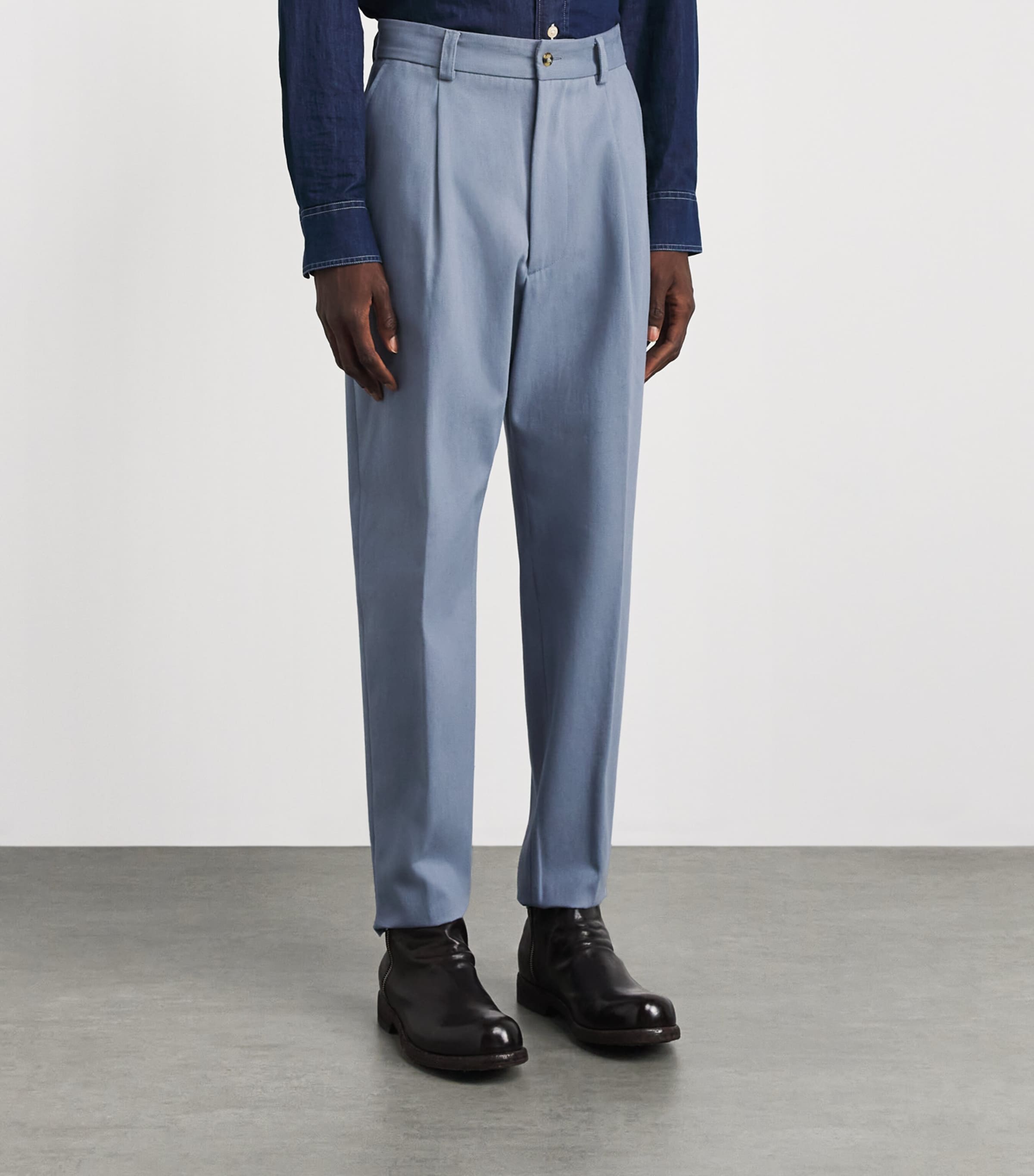 Eleventy Mens Cotton Pleated Trousers Zucchero Image 4
