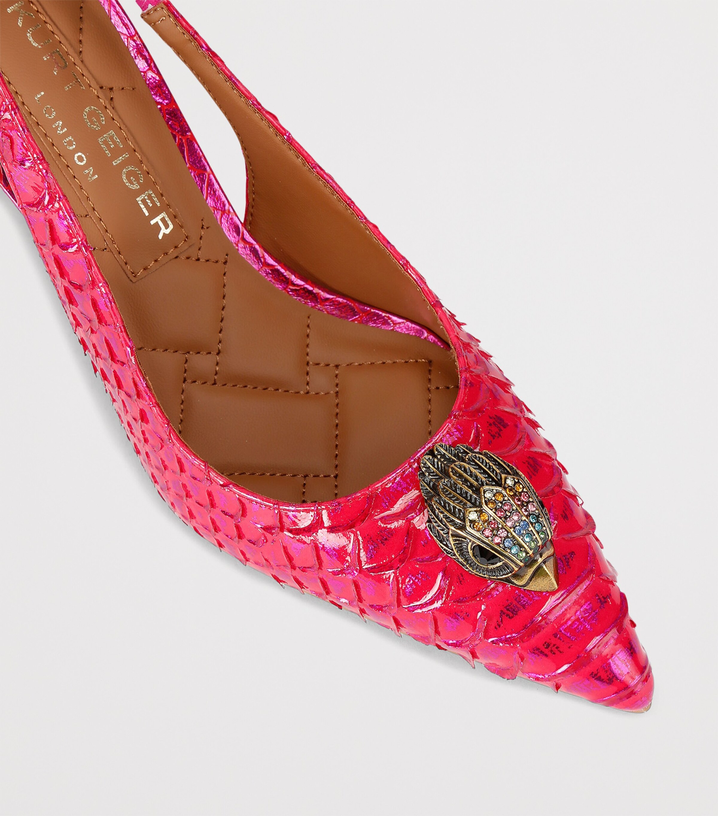 Leather Belgravia Slingback Pumps FUCHSIA Image 3