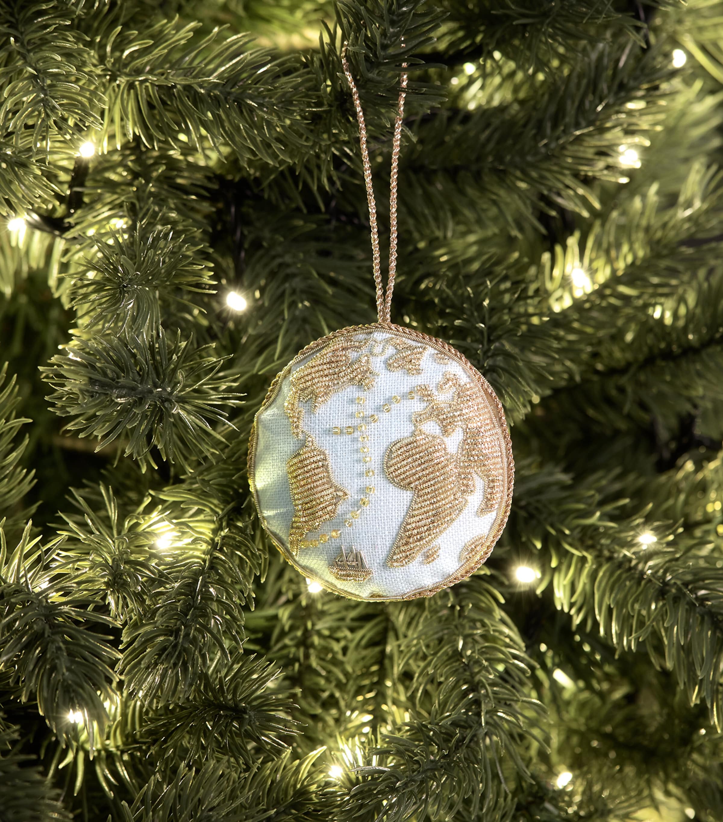 Katie Larmour Embellished Globe Tree Decoration Blue Image 3