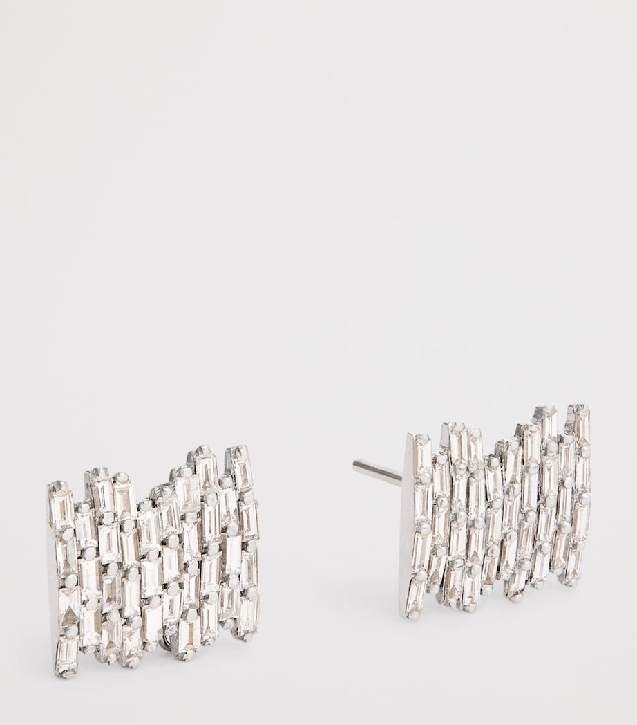 White Gold and Diamond Classic Fireworks Stud Earrings 18K WG/WD Image 3