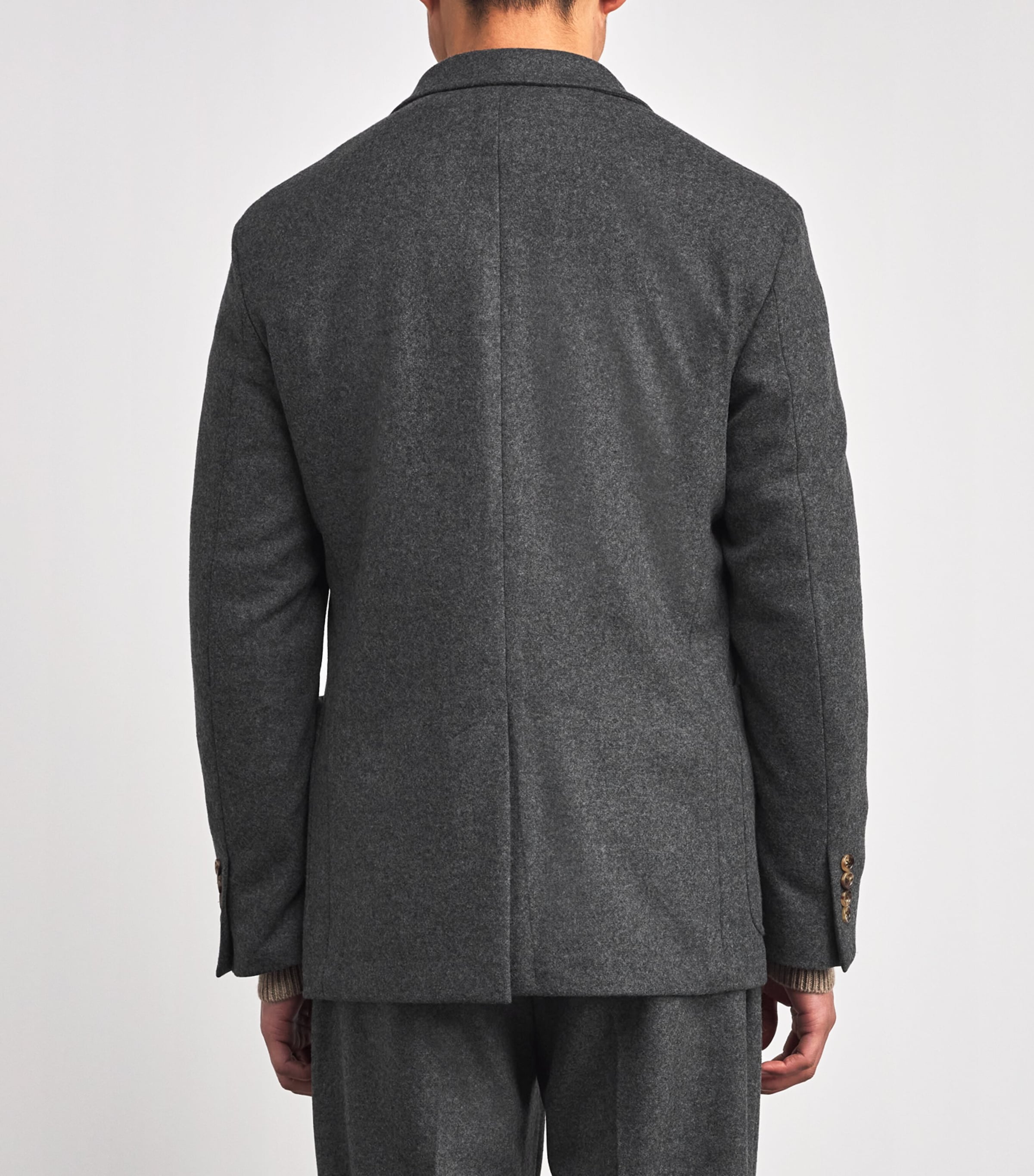 Wool-Blend Flannel Blazer GREY HEATHER Image 4