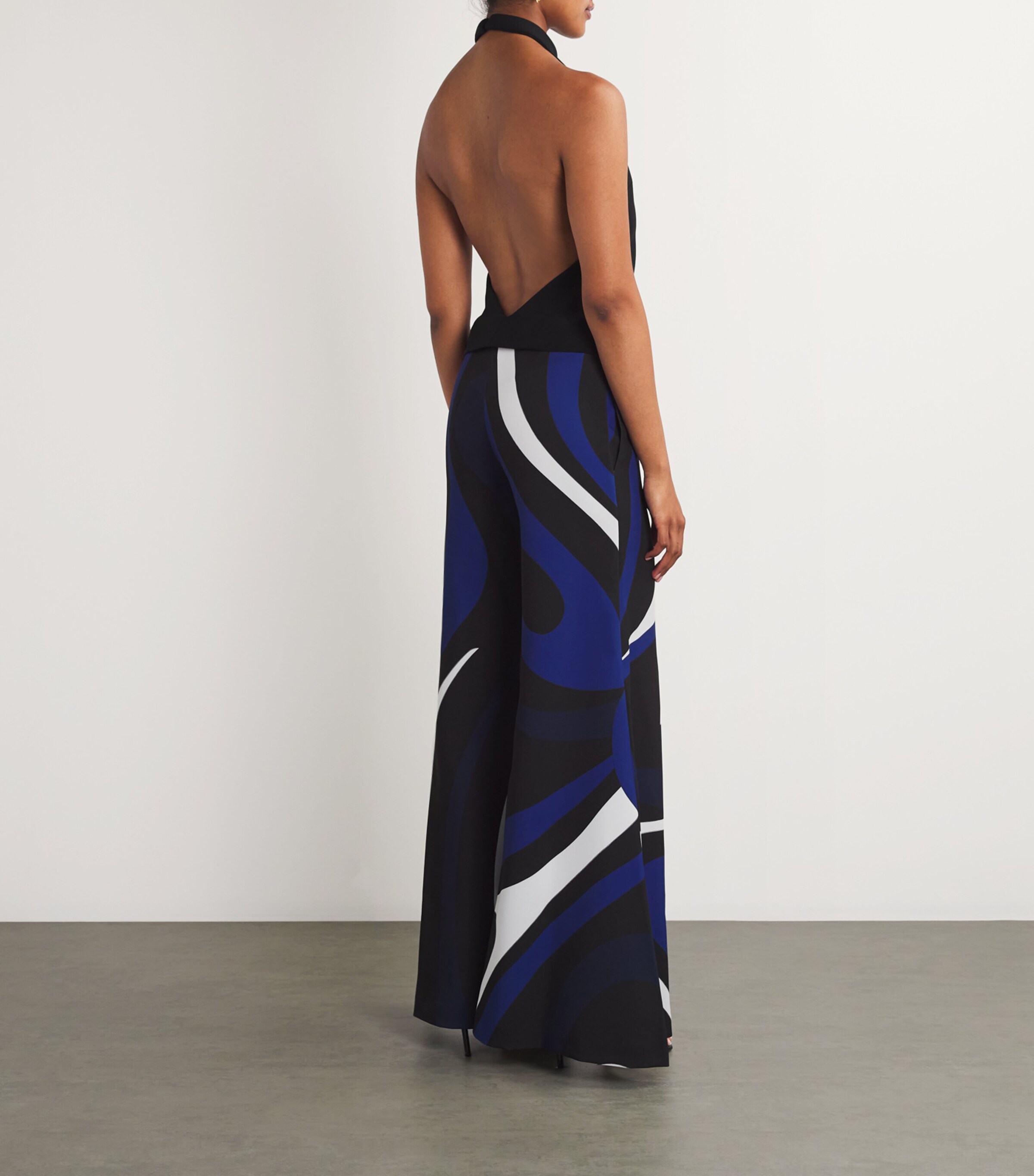 Halterneck Marmo Jumpsuit 999 NERO Image 3