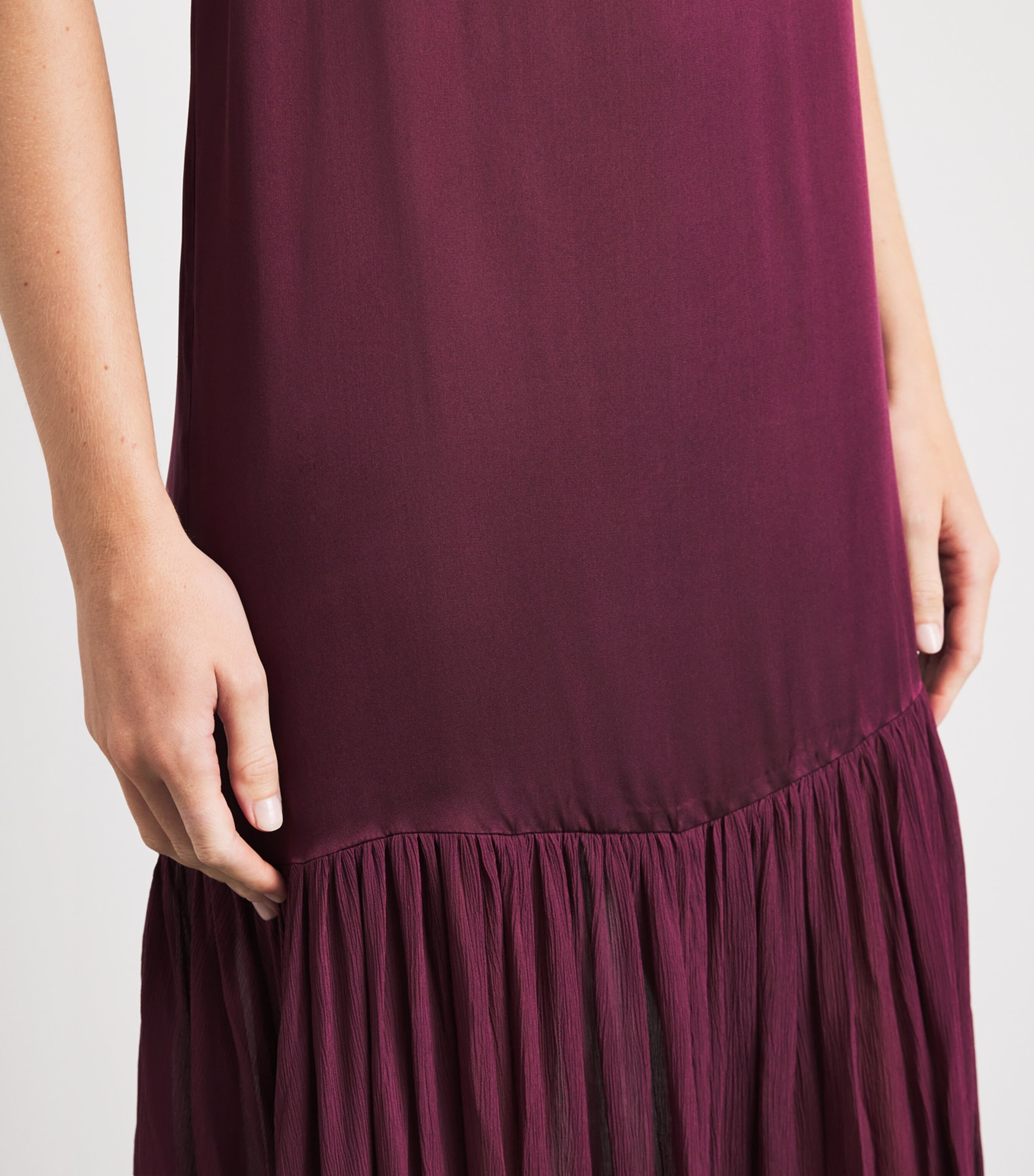 ANINE BING Womens Silk-Blend Clementine Maxi Dress Burgundy Image 5