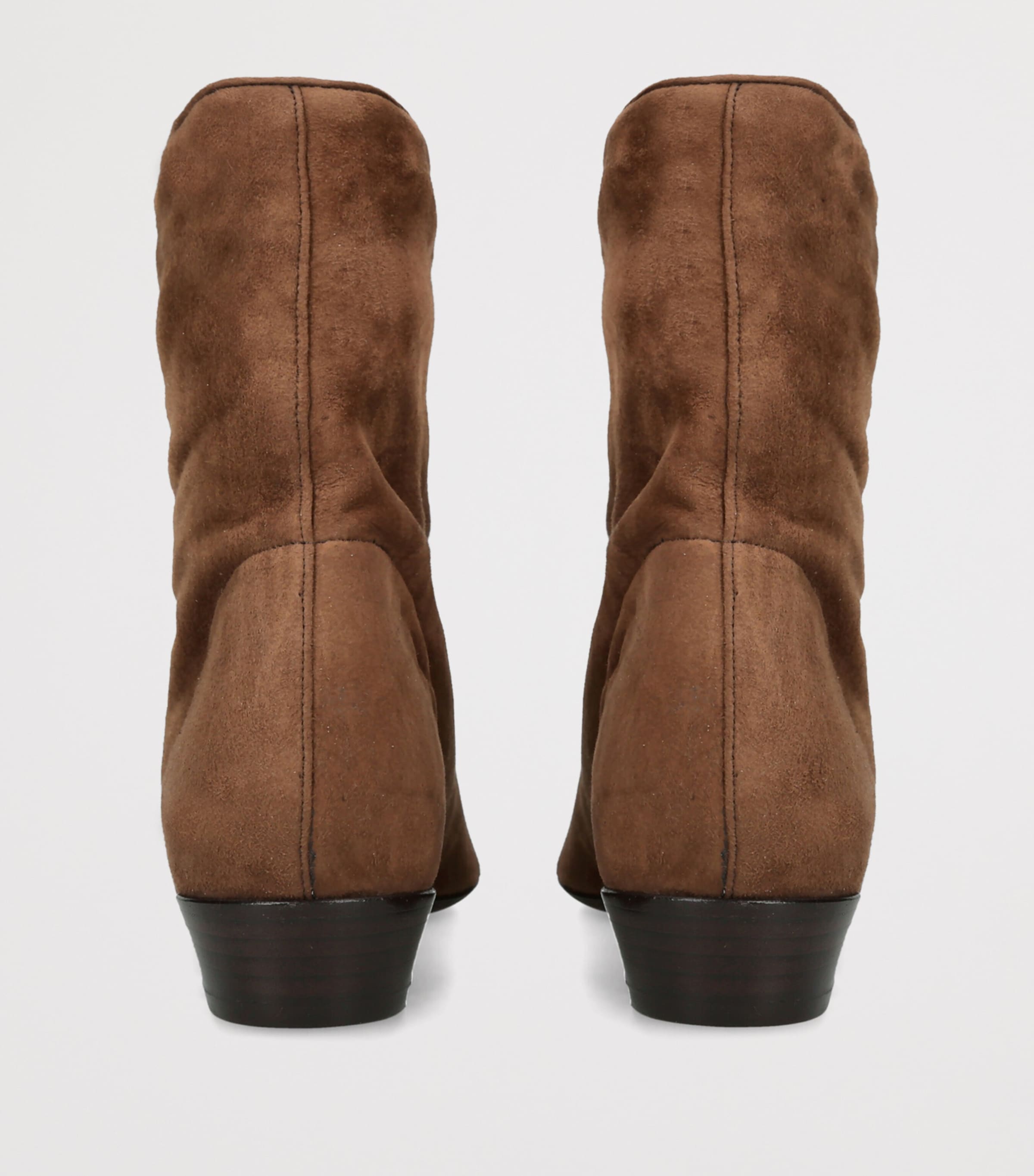 Herbert Levine Suede Easy Does it Ankle Boots Dark Brown Image 3