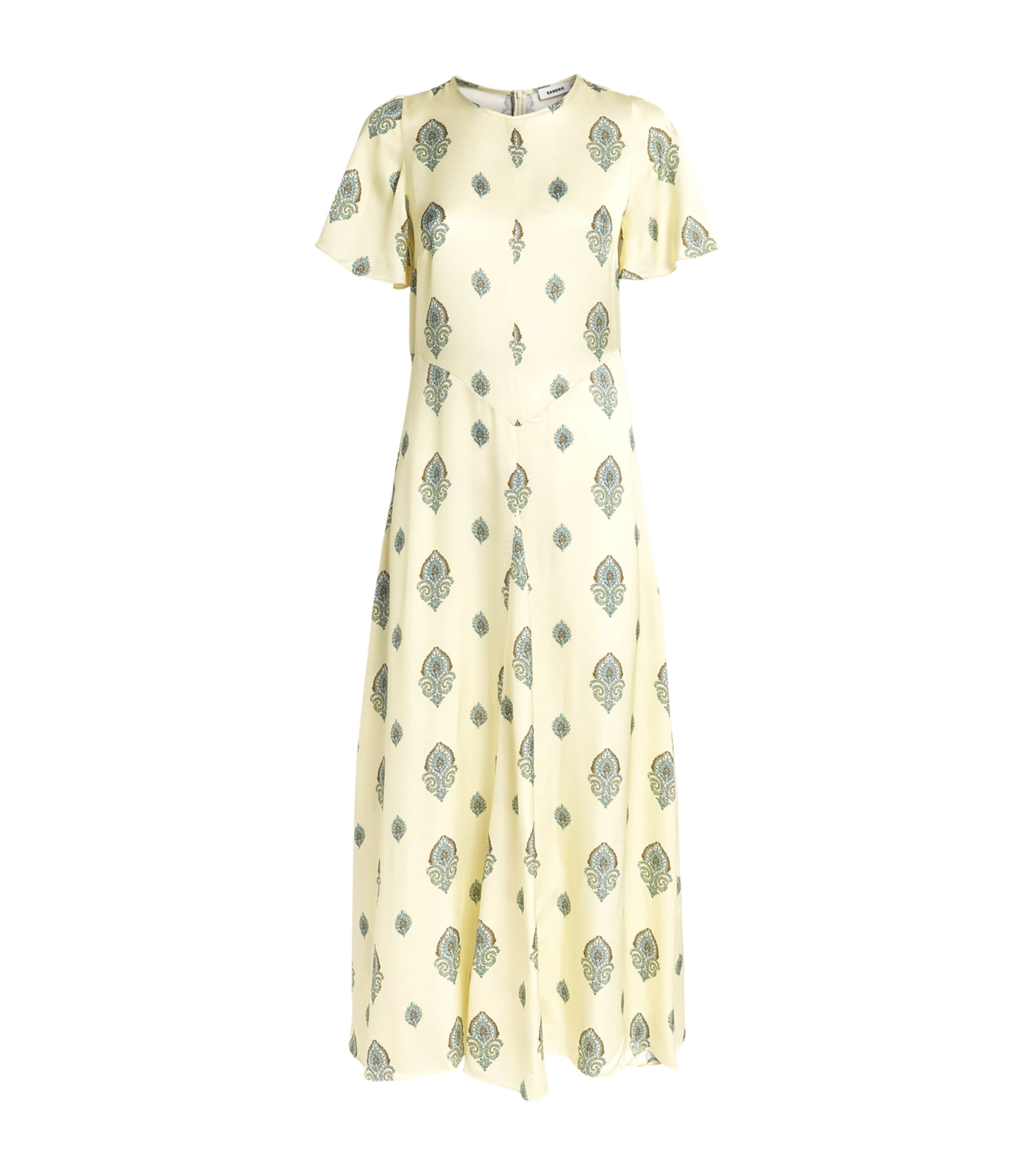 Sandro Paris Womens Paisley Print Maxi Dress Light Yellow Image 1