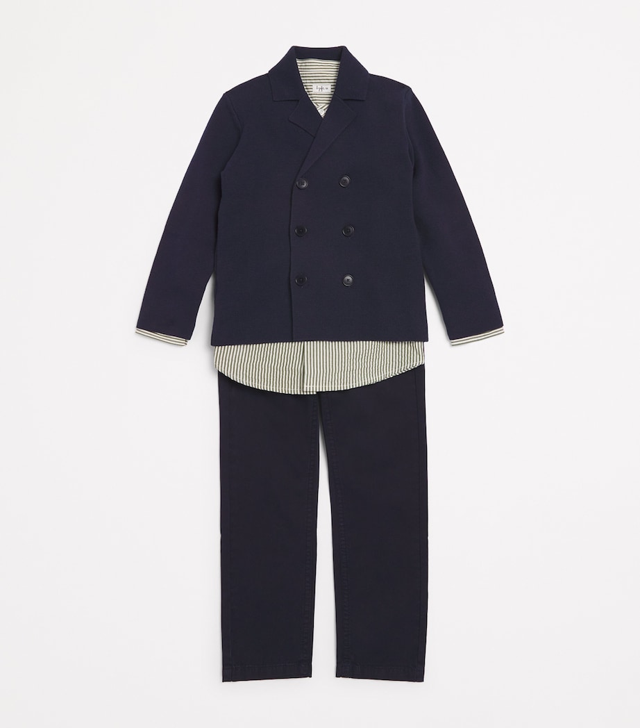 Cotton Straight Chinos (2-12 Years) 495 BLUE Image 3