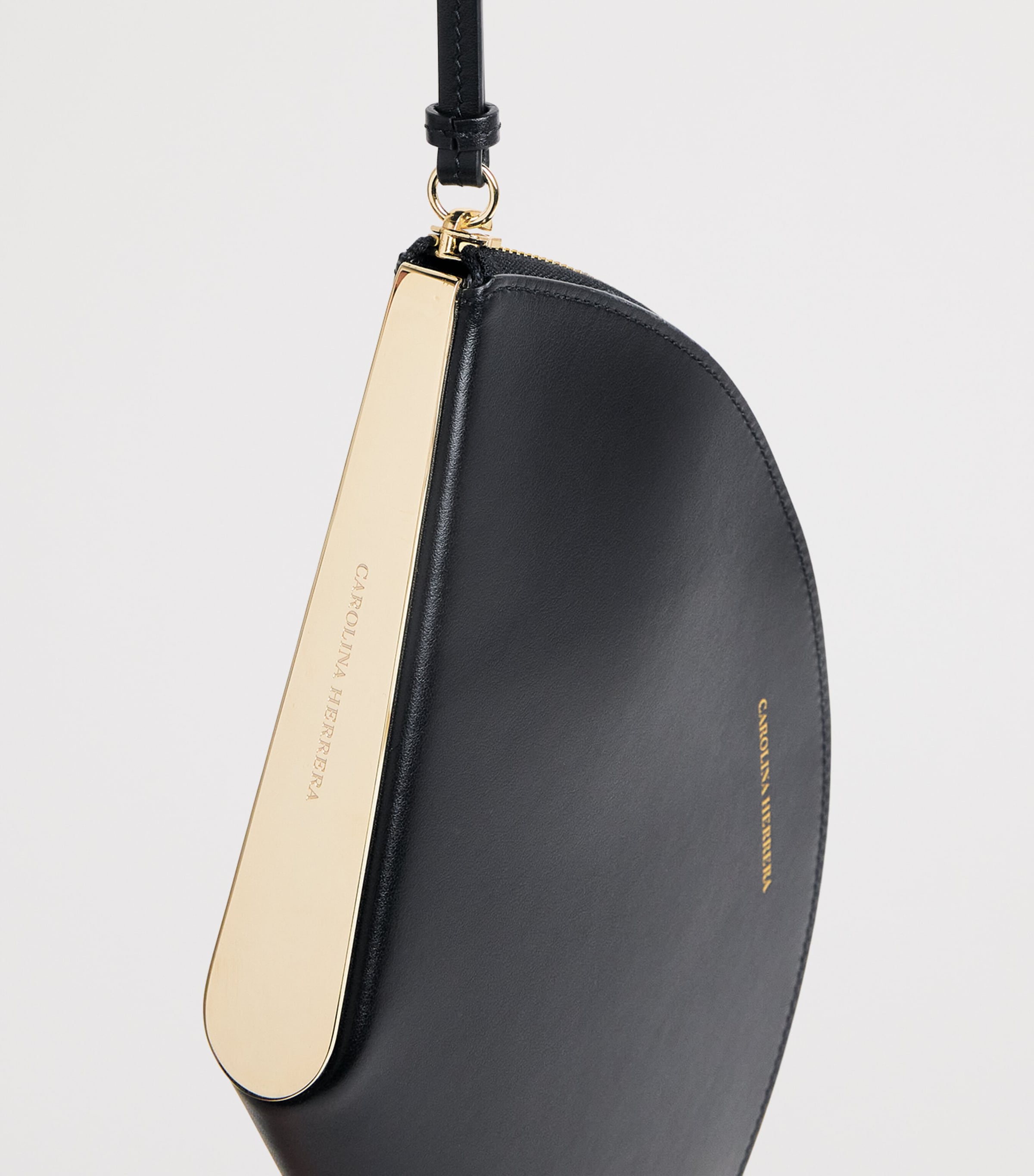 Carolina Herrera Leather Consuelo Clutch Bag Black Image 6