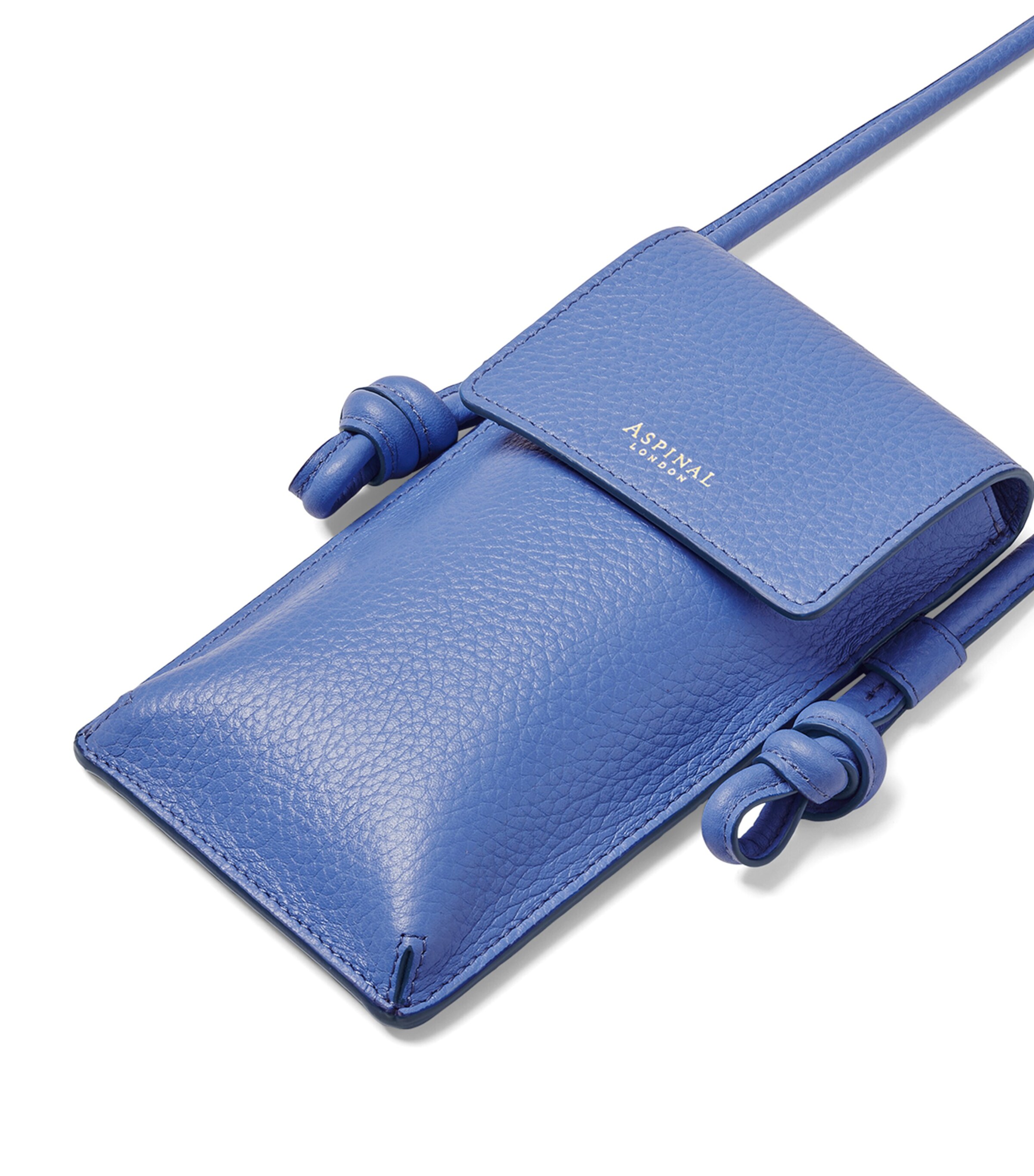 Aspinal Of London Leather Ella Phone Pouch Capri Blue Image 4